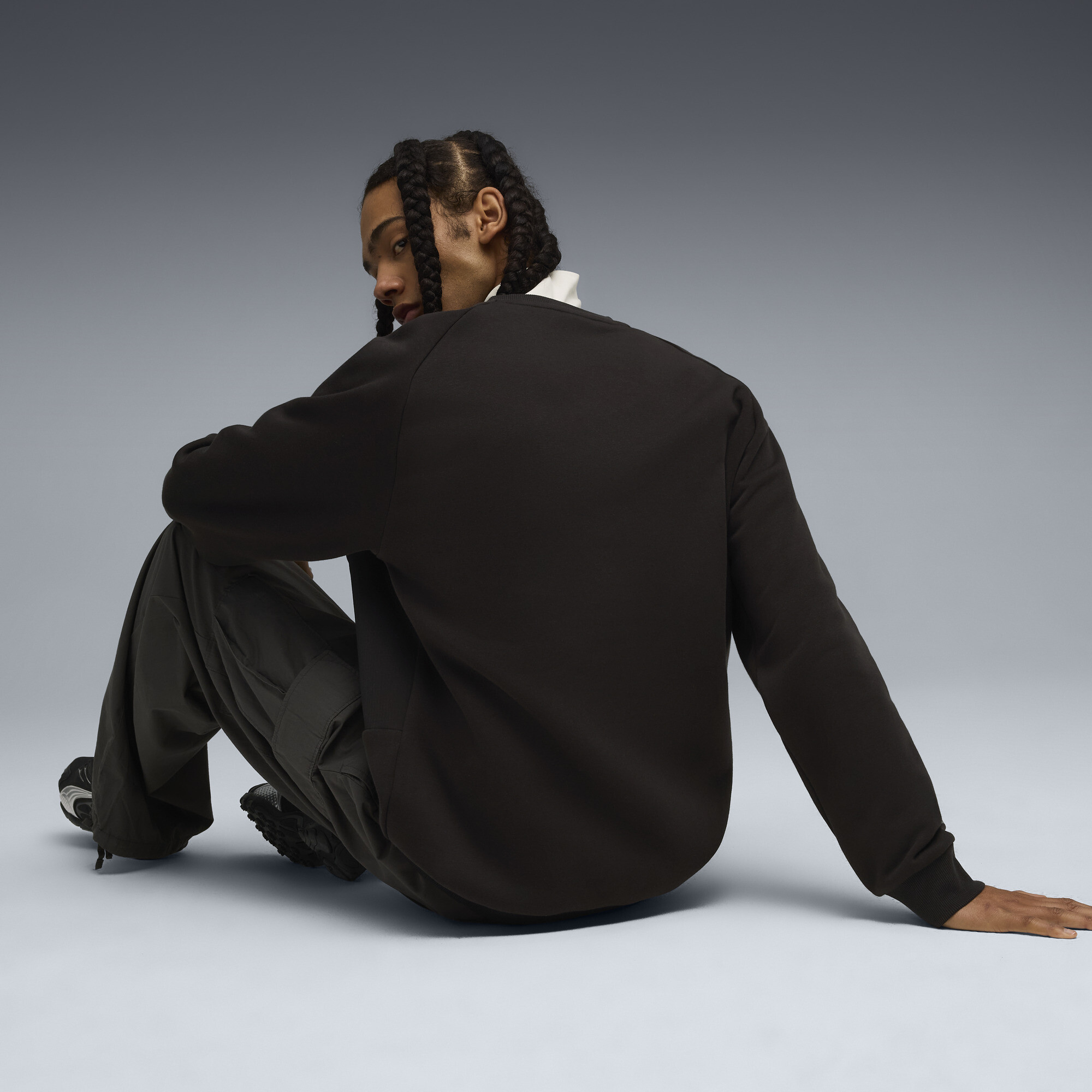 PUMATECH relaxed sweater met ronde hals voor Heren, Zwart, Maat XL thumbnail 5