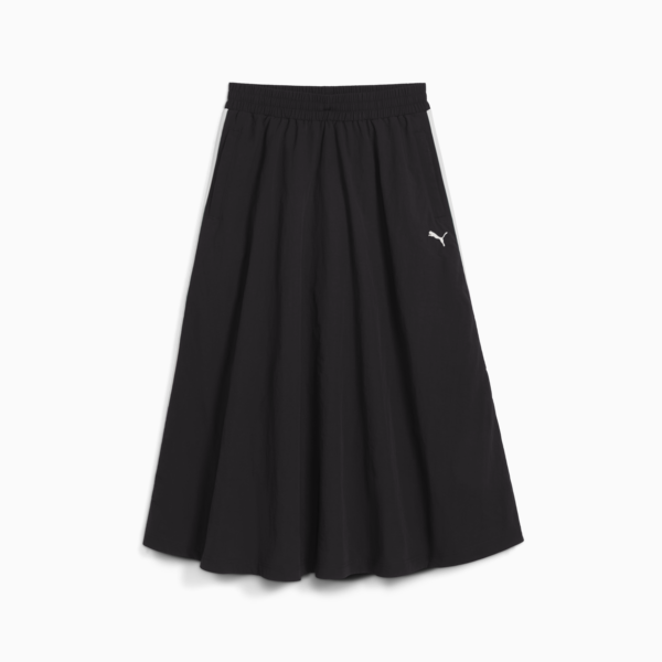 Falda larga T7 para mujer, PUMA Black, large-MEX