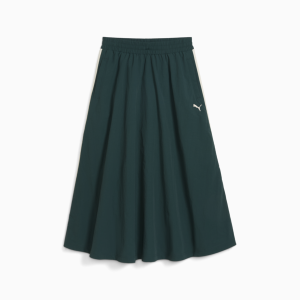 T7 Woven Midi Skirt Women, Green Terrain, large-ZAF