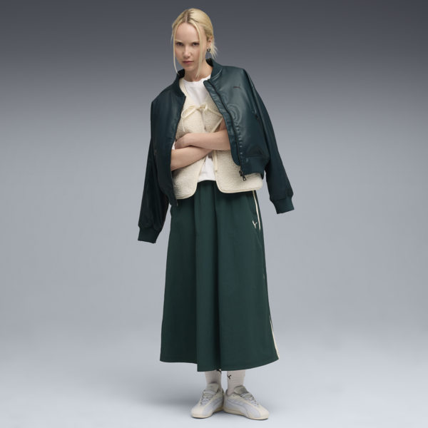 T7 Woven Midi Skirt Women, Green Terrain, large-ZAF