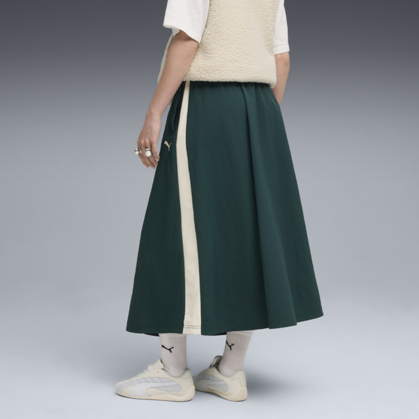 T7 Woven Midi Skirt Women, Green Terrain, large-ZAF