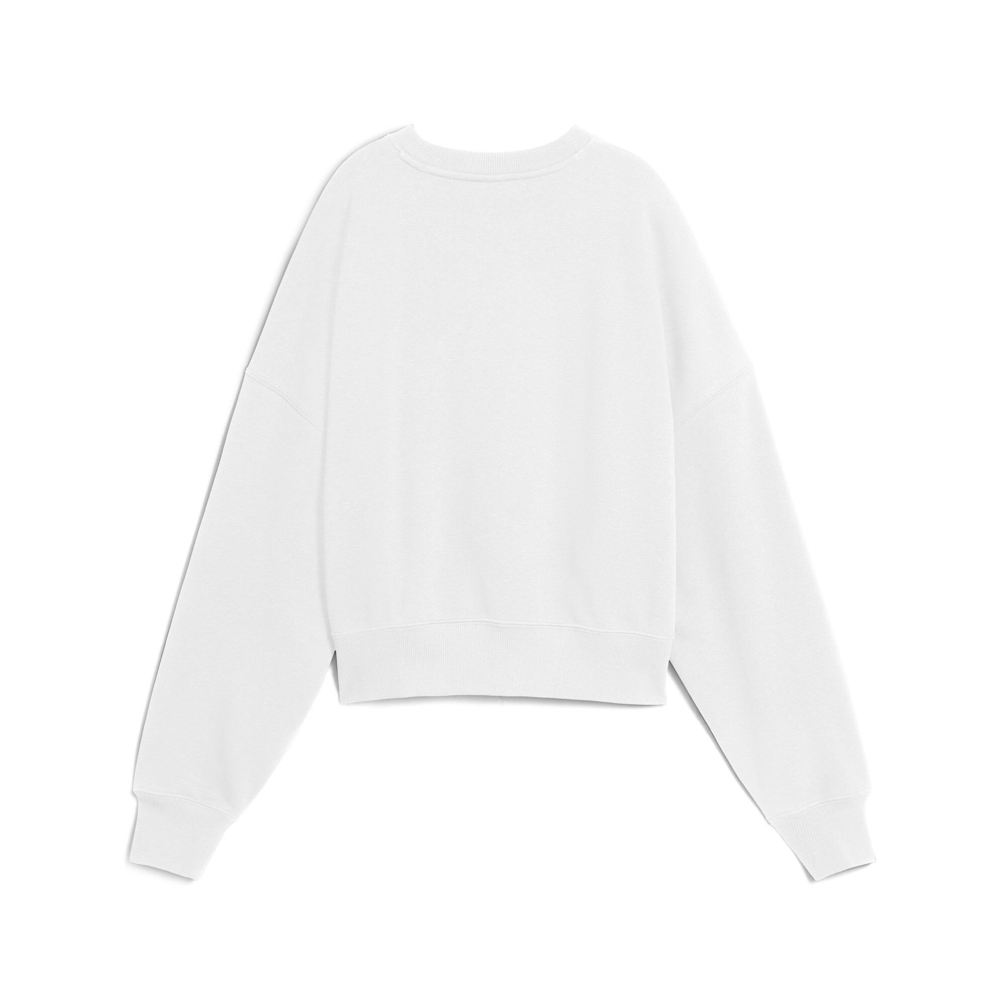 PUMA Wardrobe Essentials Sports Legacy oversized sweatshirt met ronde hals en print voor Dames, Wit, Maat XL thumbnail 2