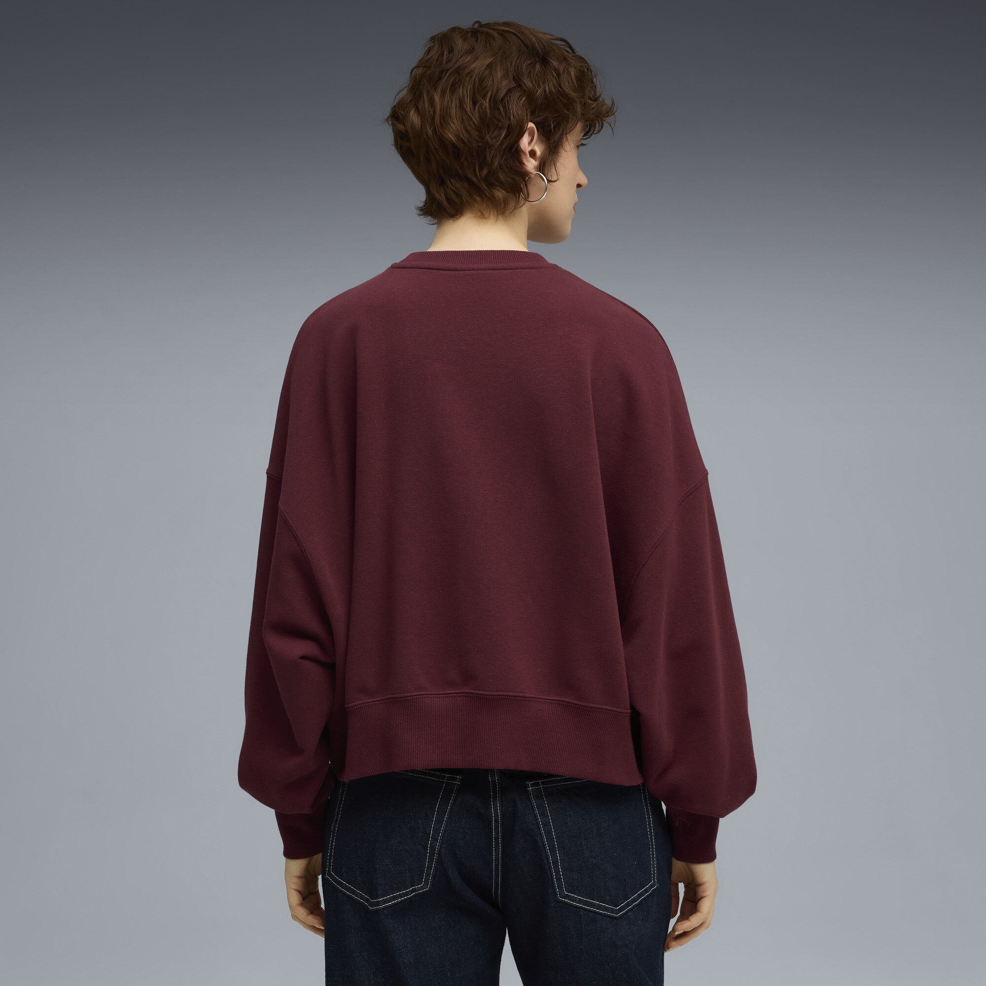 PUMA Wardrobe Essentials Sports Legacy oversized sweatshirt met ronde hals en print voor Dames, Maat XL thumbnail 5