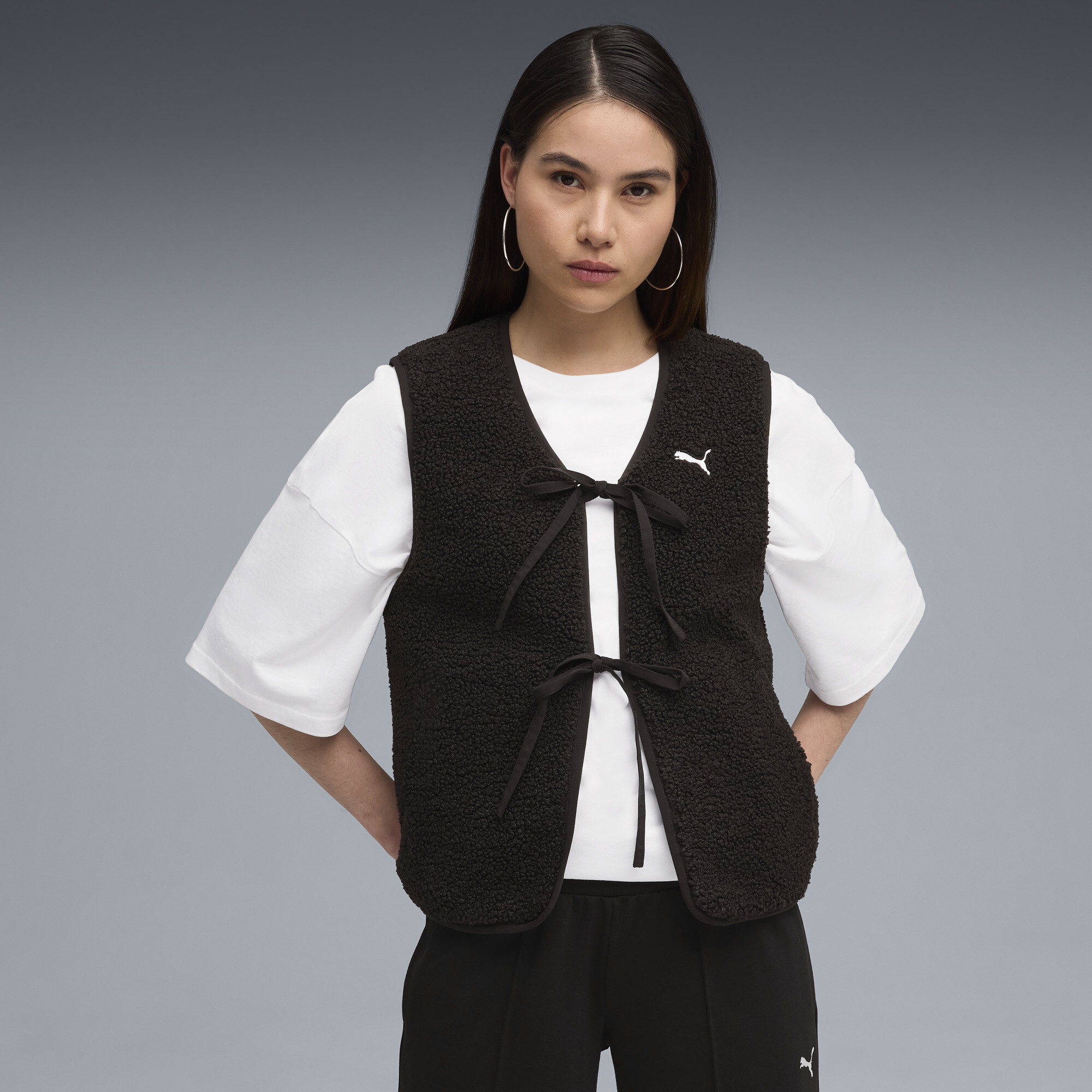 Puma Wardrobe Essentials Women's Fleece Vest In Black