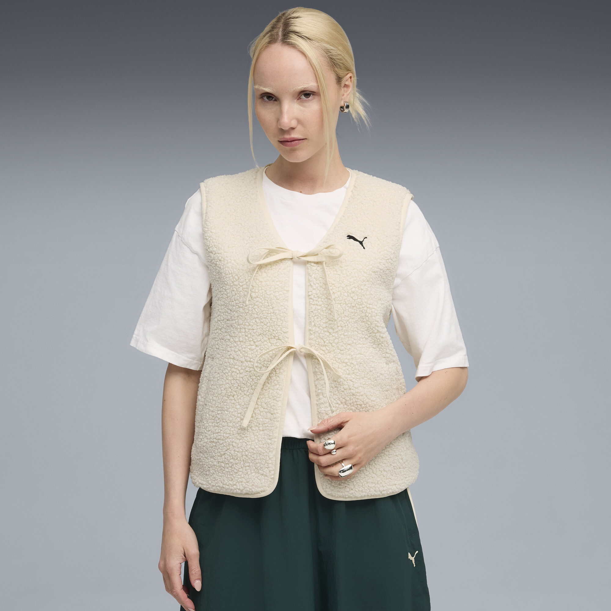 Puma Wardrobe Essentials Women's Fleece Vest In Neutral
