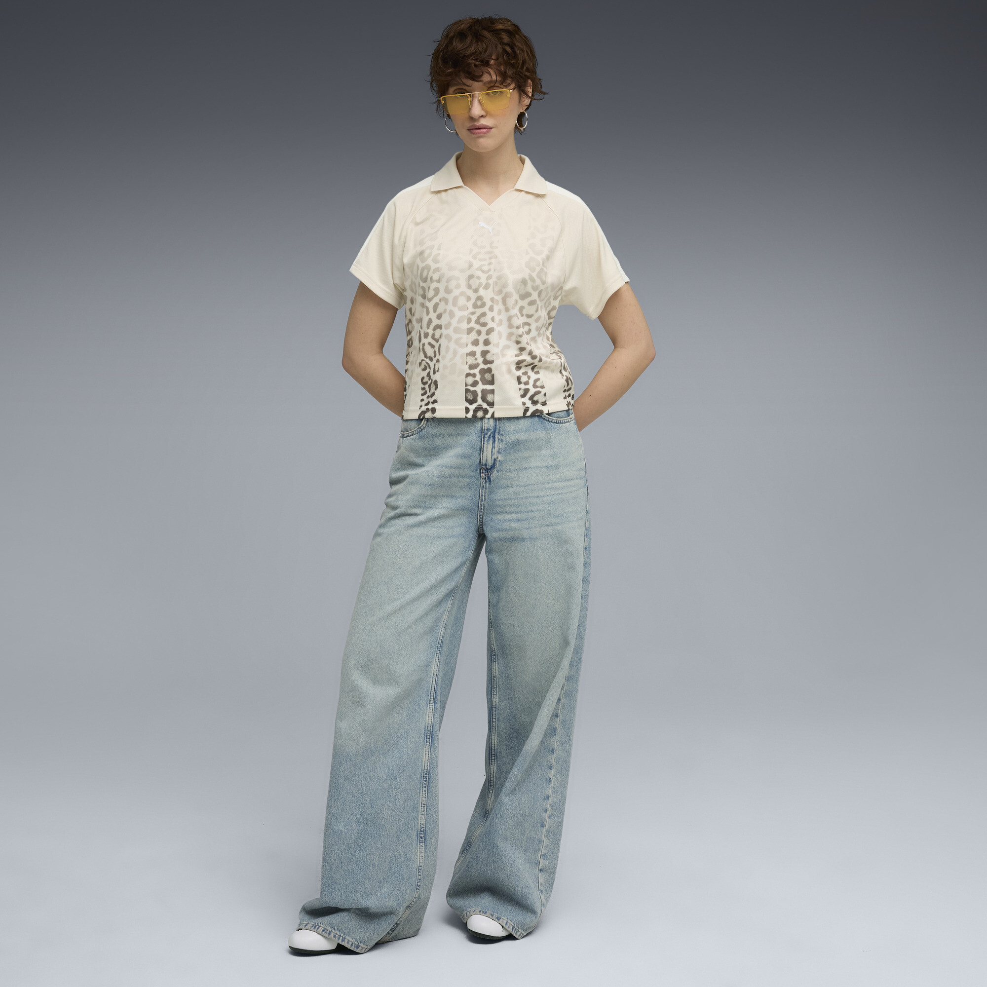 PUMA T7 Leo Luxe relaxed voetbalshirt voor Dames, Grijs, Maat L thumbnail 4