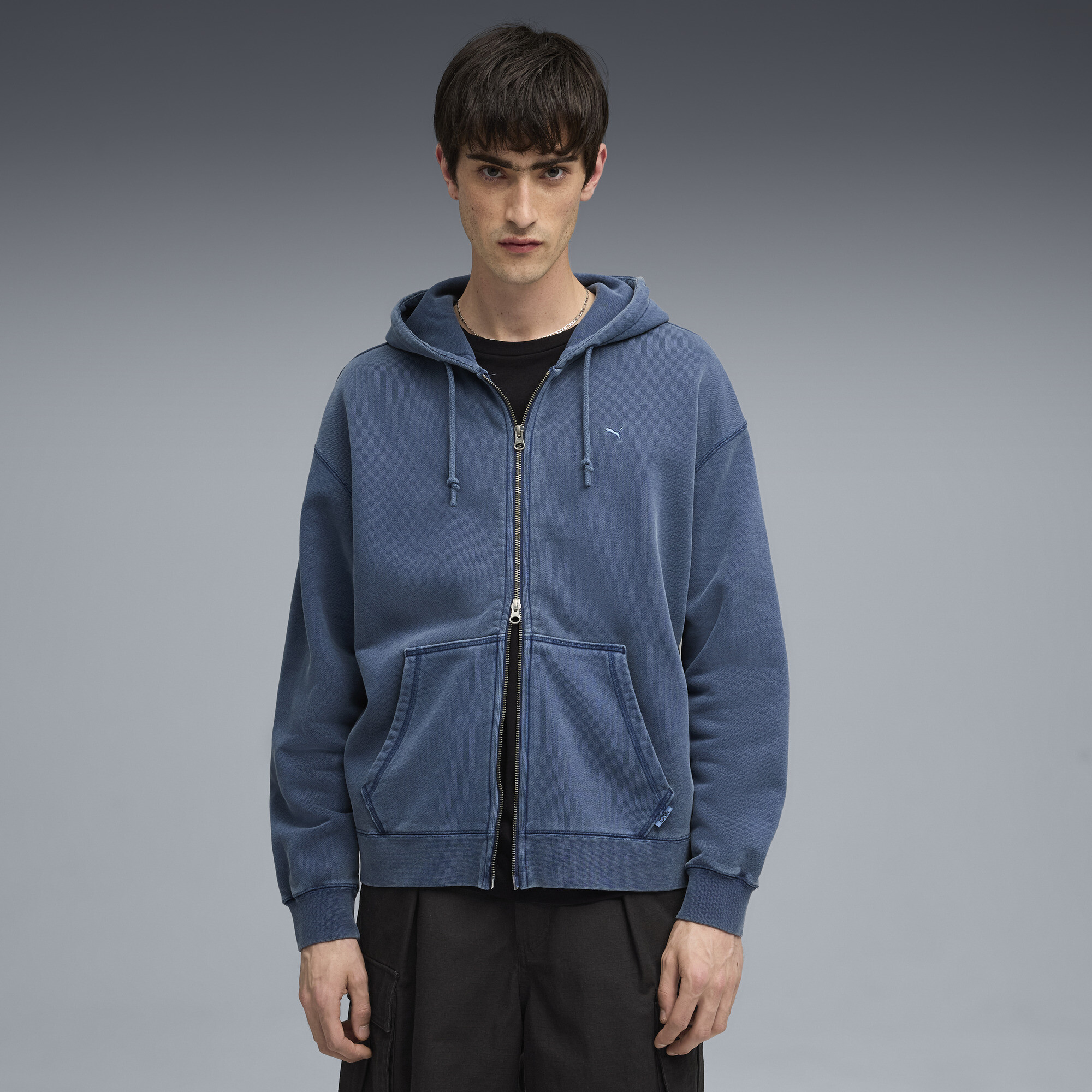 Кофта MMQ Full-Zip Hoodie Men | Цвет: Синий | Dark Indigo | Puma