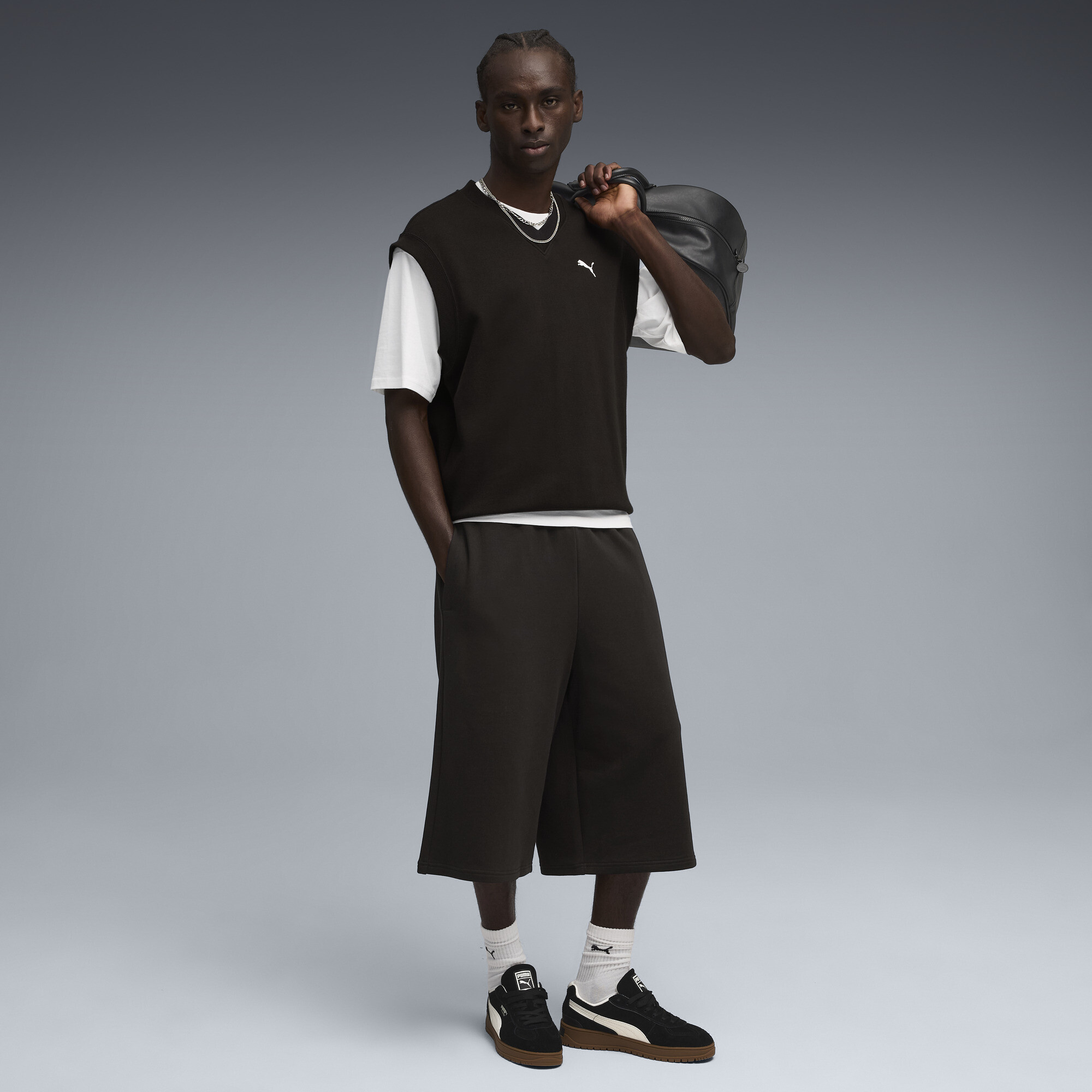 PUMA Wardrobe Essentials relaxte jort voor Heren, Zwart, Maat L thumbnail 6