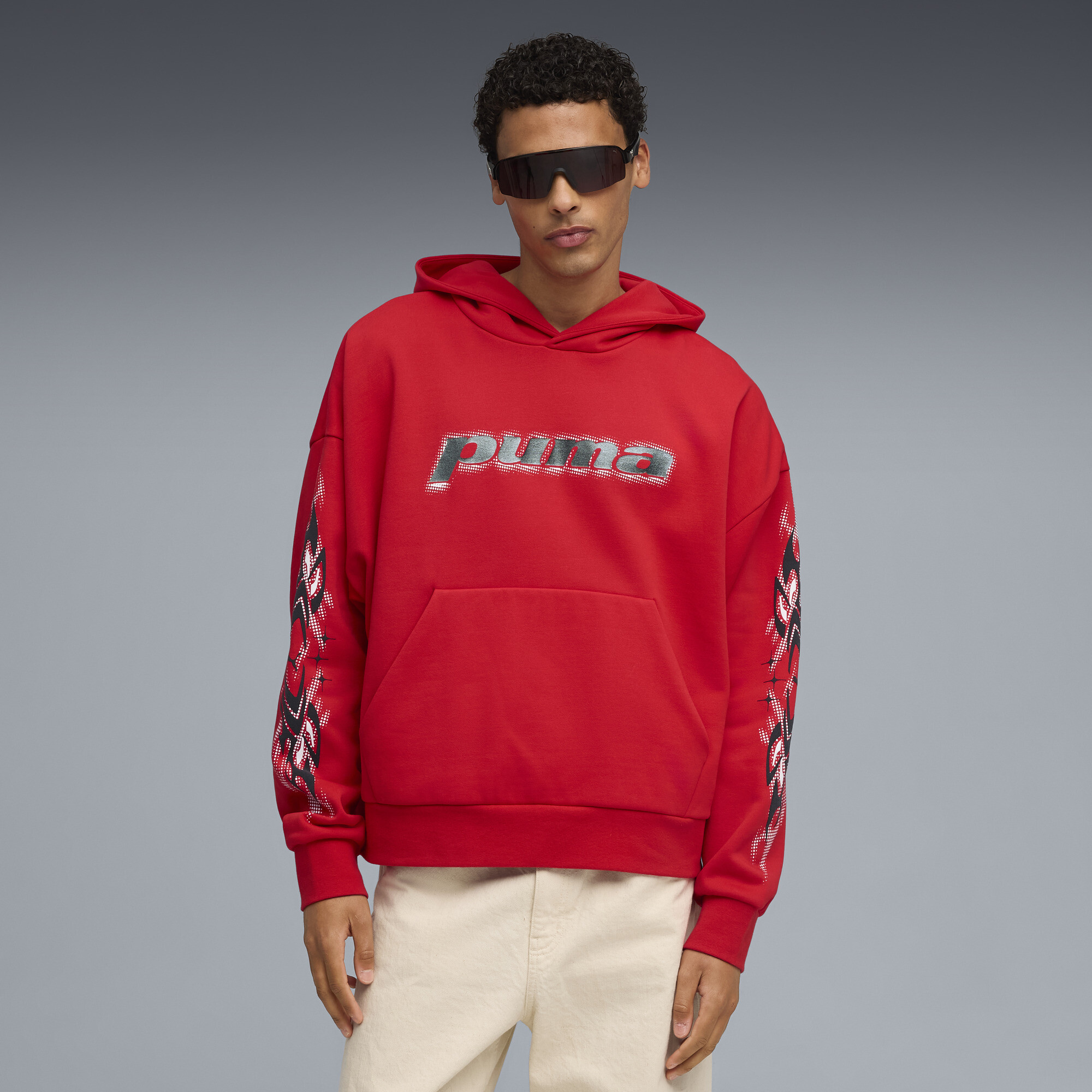 PUMATECH-X Men's Fleece Hoodie in Red, Size L