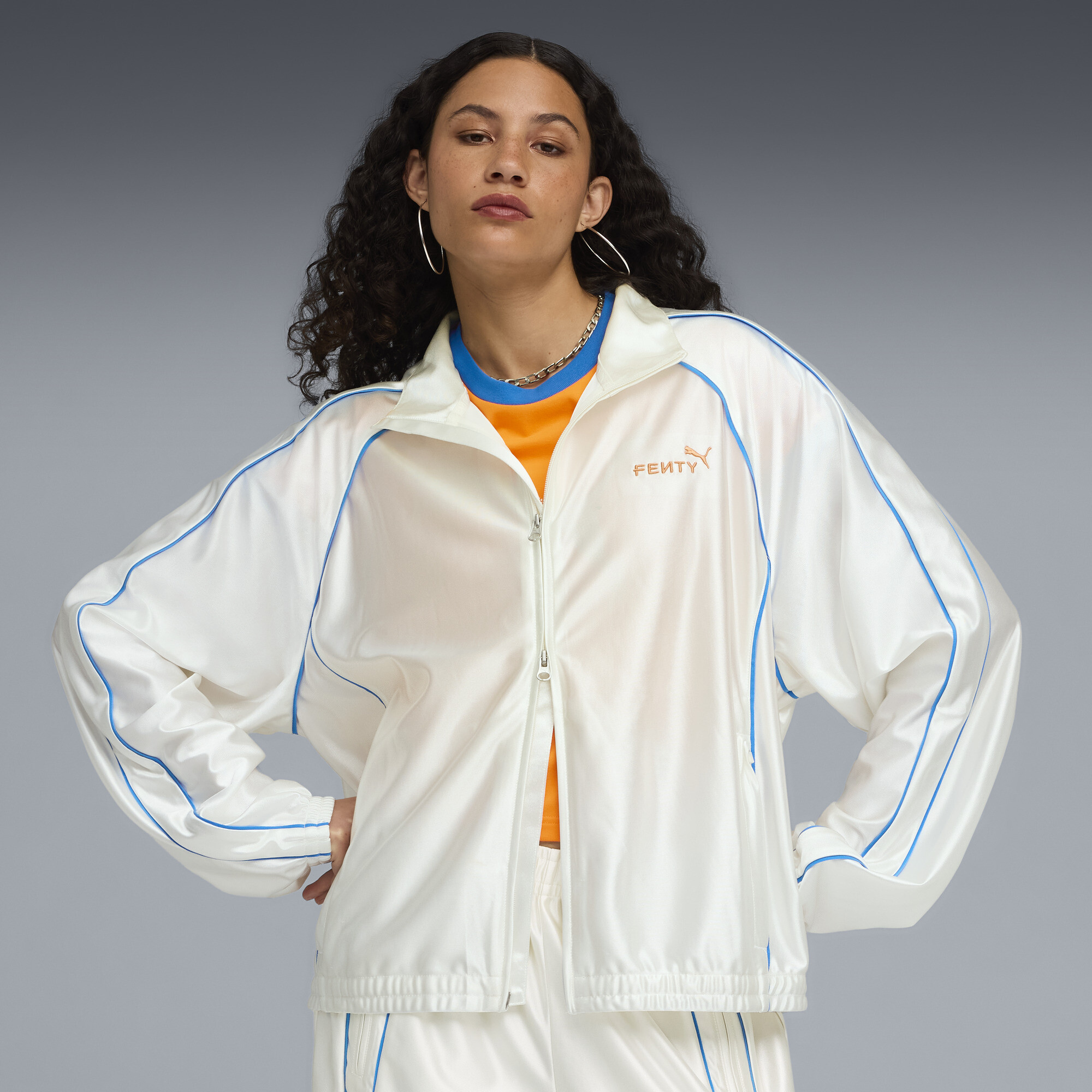 Олимпийка FENTY x PUMA T7 Track Jacket Unisex | Цвет: Белый | Warm