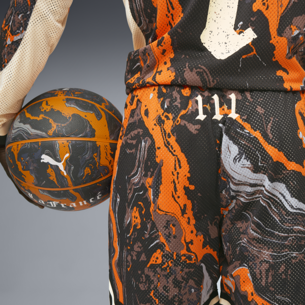 LAFRANCÉ Heem All-Over Print 6" Shorts Men, Orange Glo-AOP, large-ZAF