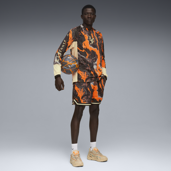 LAFRANCÉ Heem All-Over Print 6" Shorts Men, Orange Glo-AOP, large-ZAF
