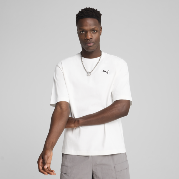 Wardrobe Essentials Boxy Tee Men, PUMA White, large-ZAF