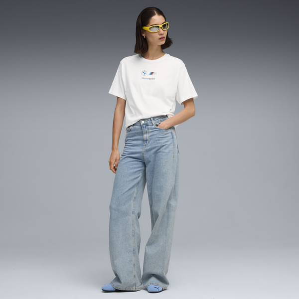 BMW M Motorsport Essentials Logo Tee Women, PUMA White, large-ZAF