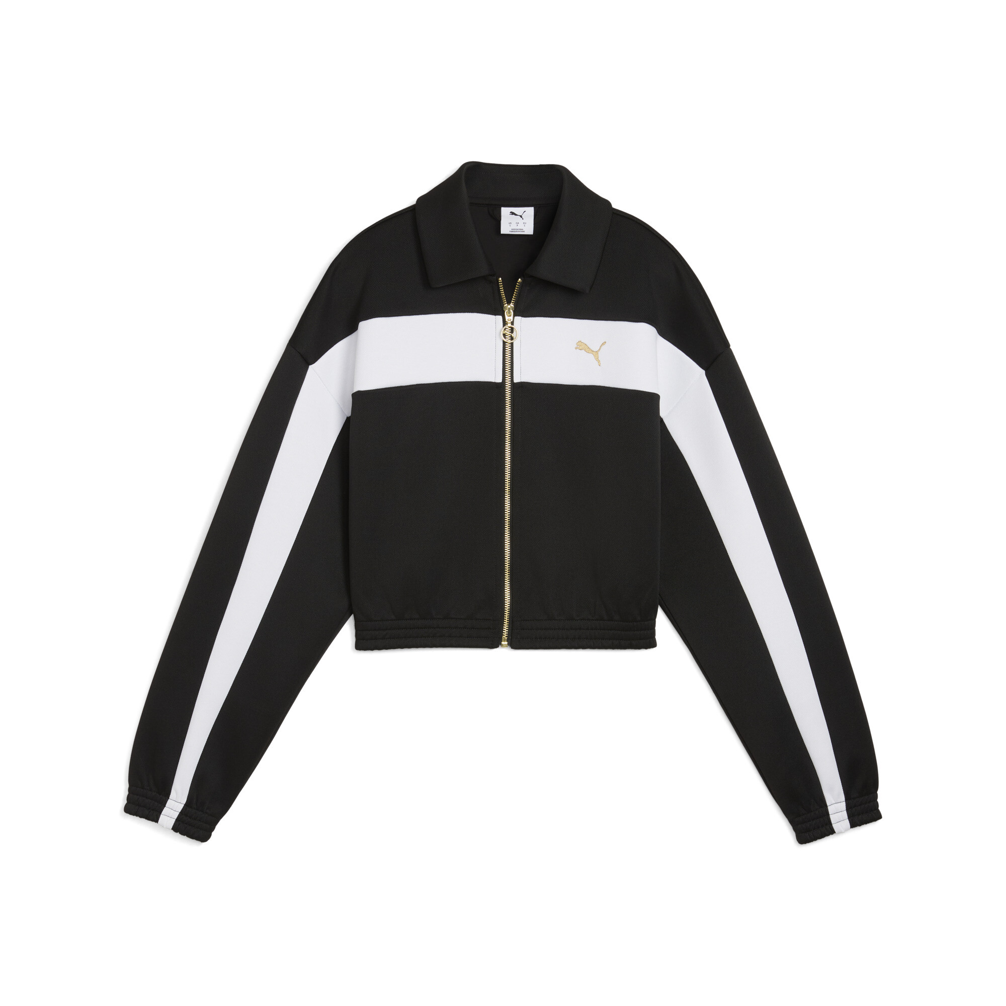 Puma Women's Relaxed Crop Track Jacket In Black