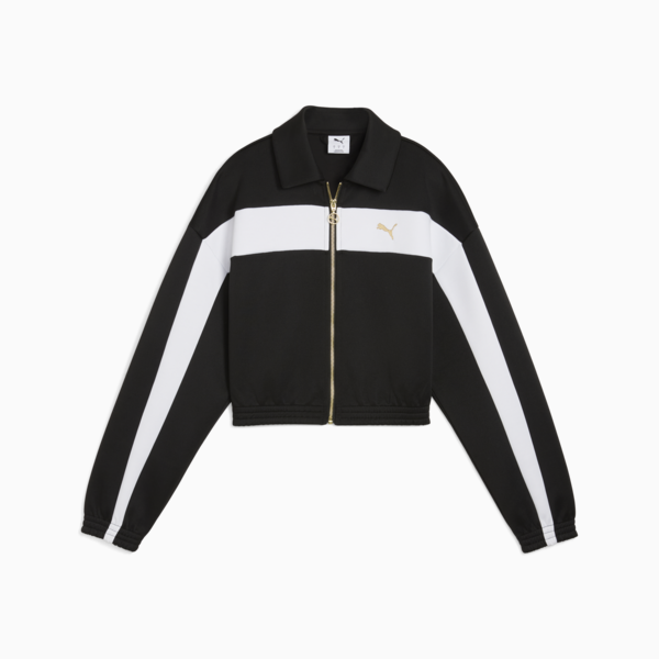 Relaxed Cropped Track Jacket Women, PUMA Black, large-ZAF