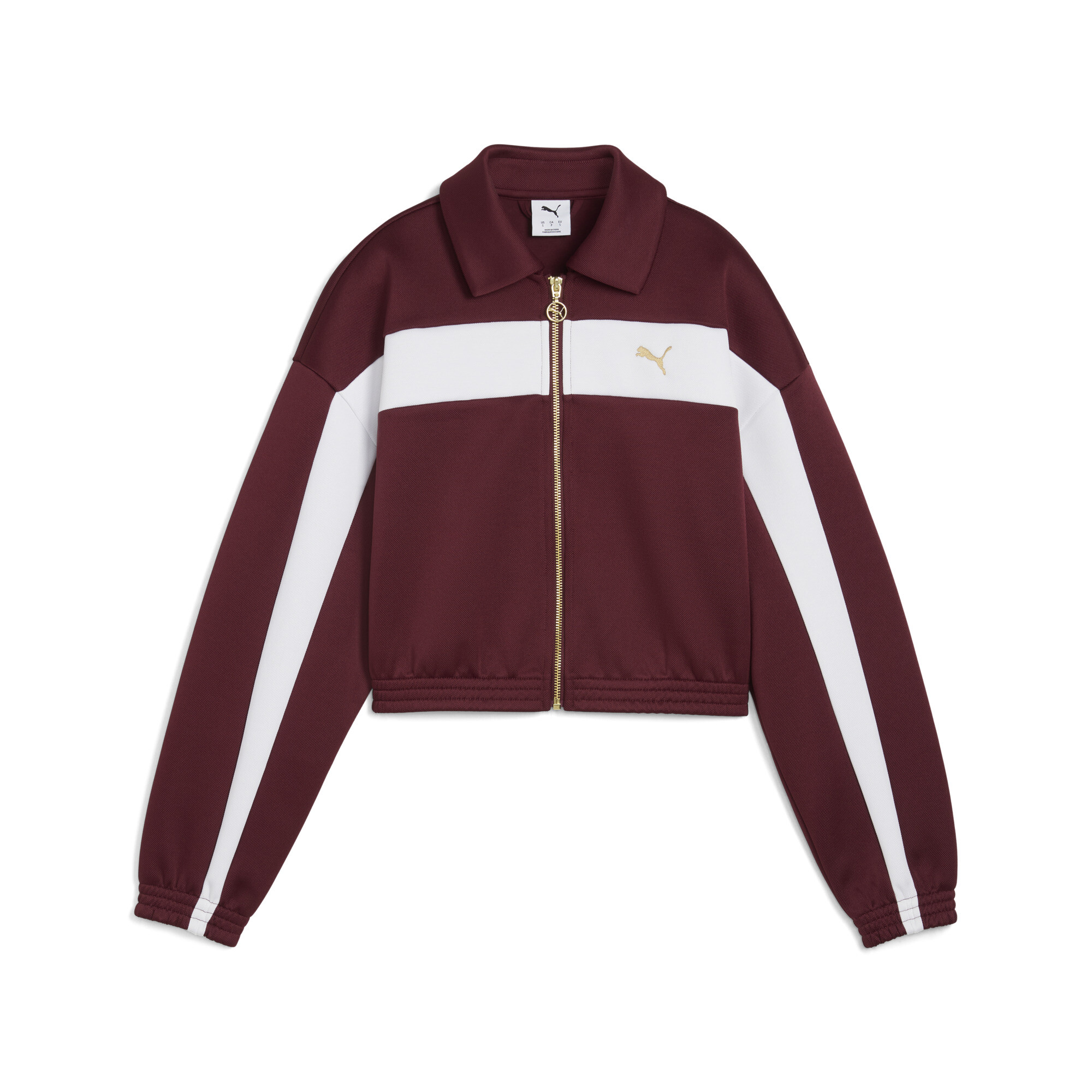 Puma Relaxed Cropped Trainingsjacke Damen | Mit Color Blocking | Ruby Shimmer | Größe: M