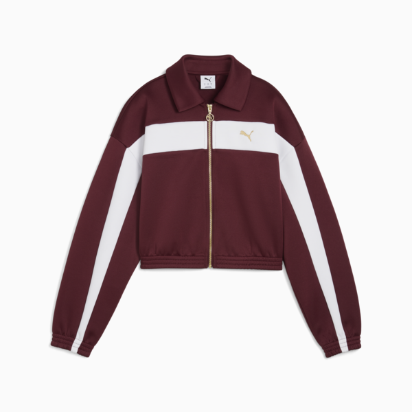 Relaxed Cropped Track Jacket Women, Ruby Shimmer, large-ZAF