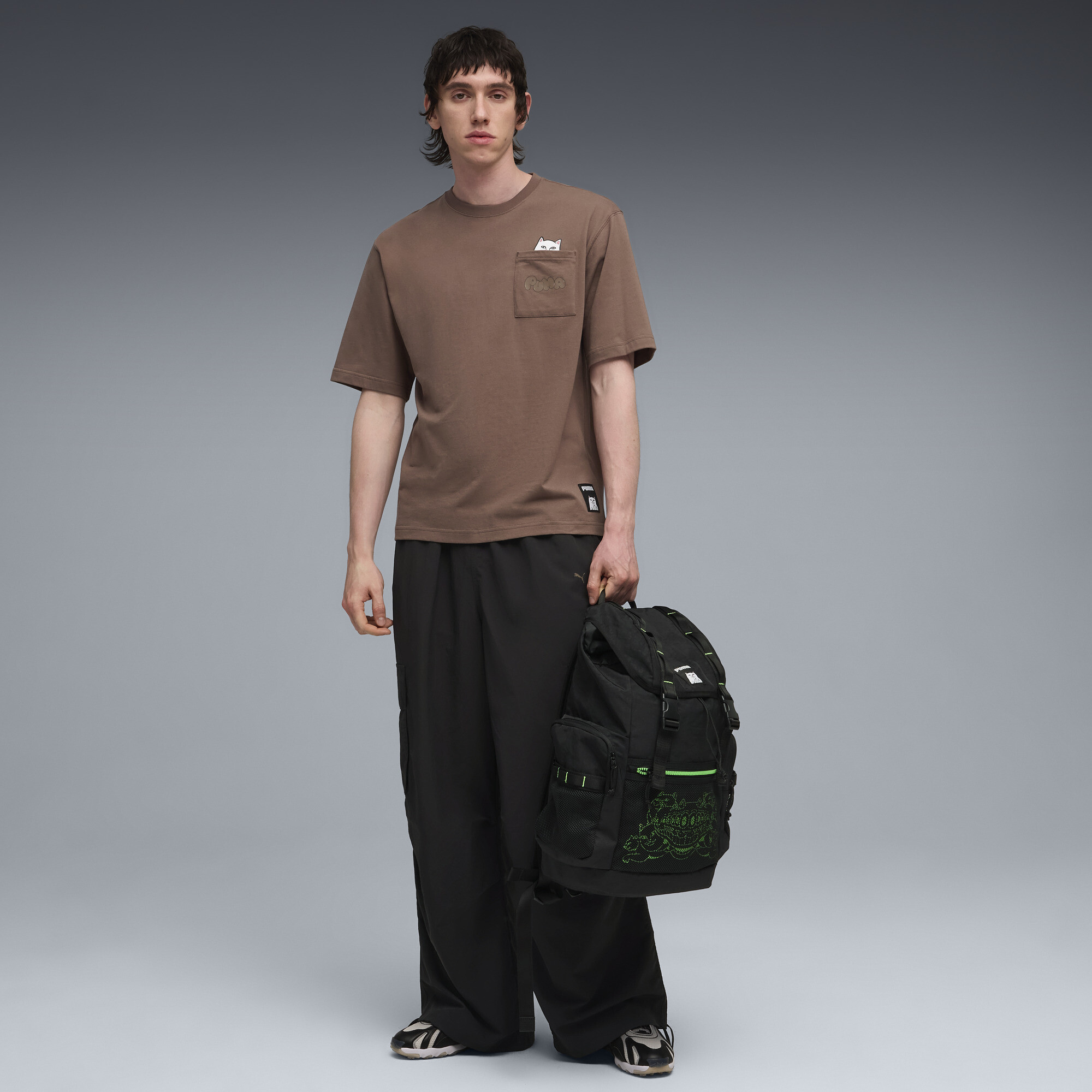 PUMA x RIPNDIP T-shirt met zakje uniseks voor Heren, Brons, Maat S thumbnail 6