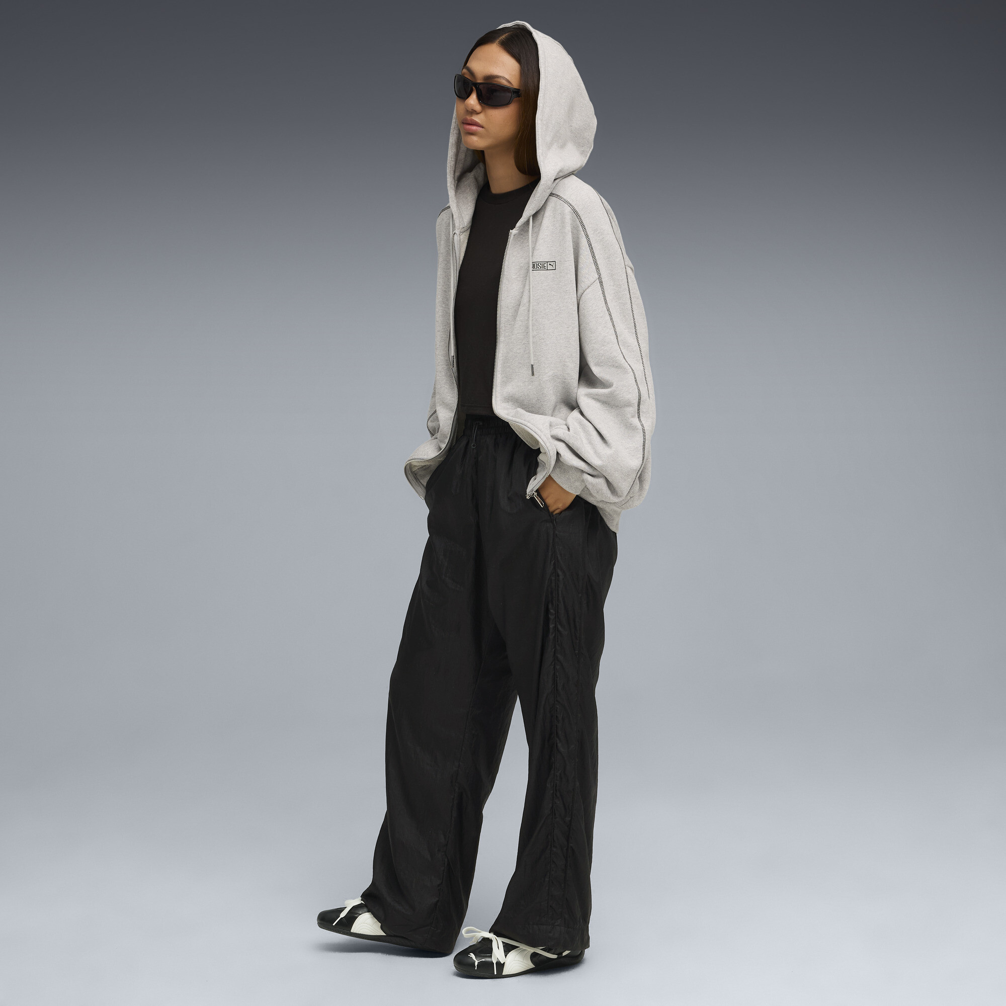 PUMA x ROSÃ T7 hoodie voor Dames, Grijs, Maat XXS thumbnail 6