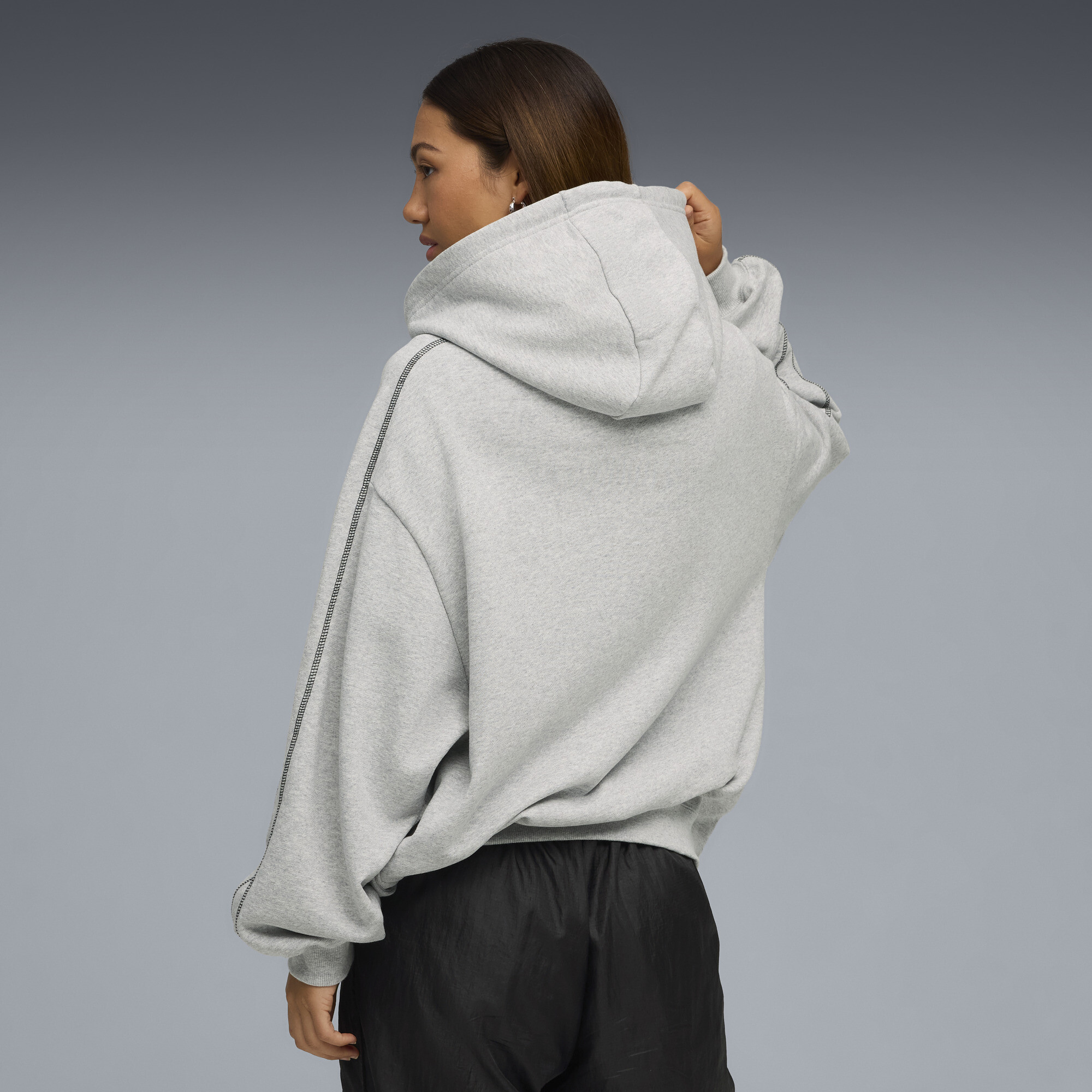 PUMA x ROSÃ T7 hoodie voor Dames, Grijs, Maat XXS thumbnail 5