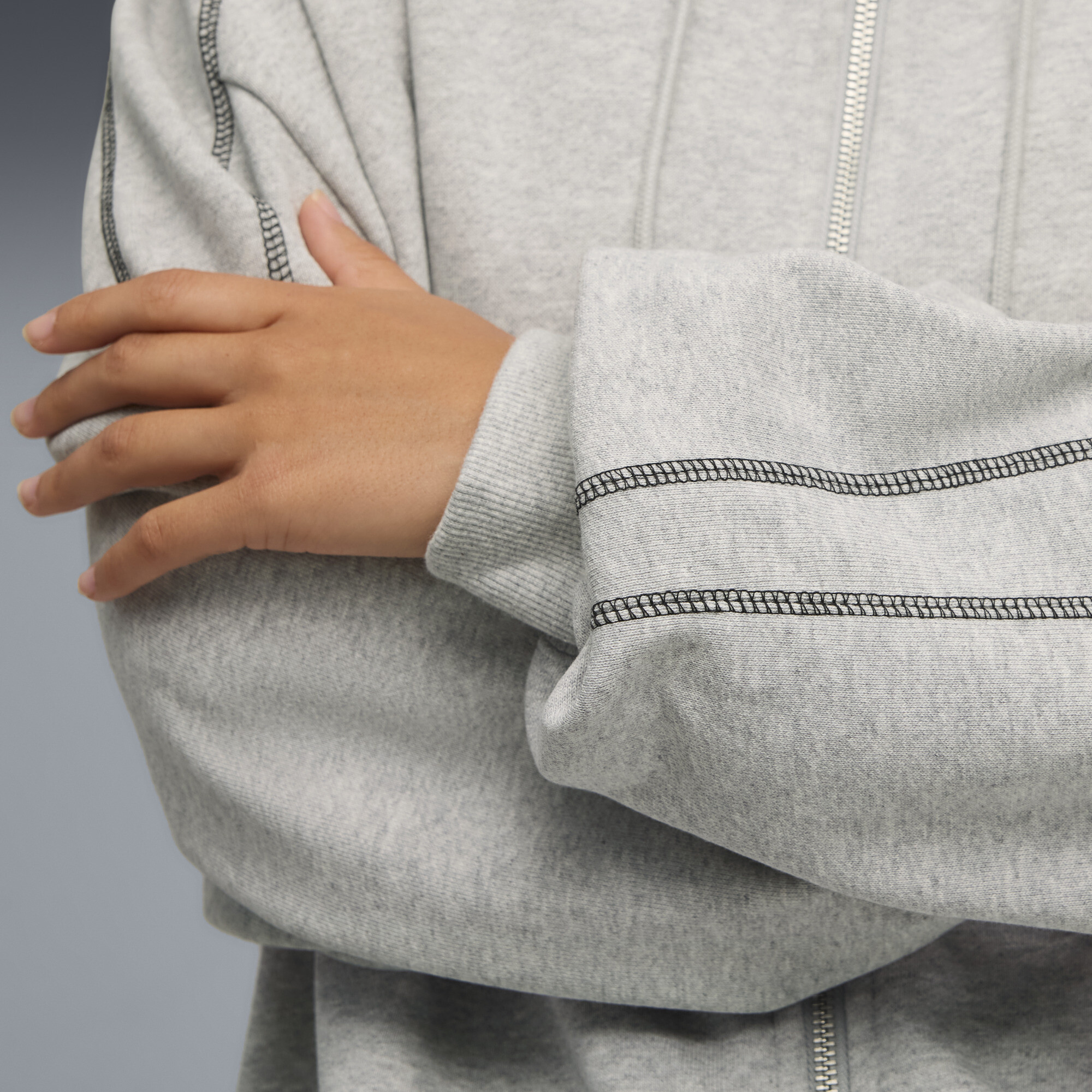 PUMA x ROSÃ T7 hoodie voor Dames, Grijs, Maat XXS thumbnail 4