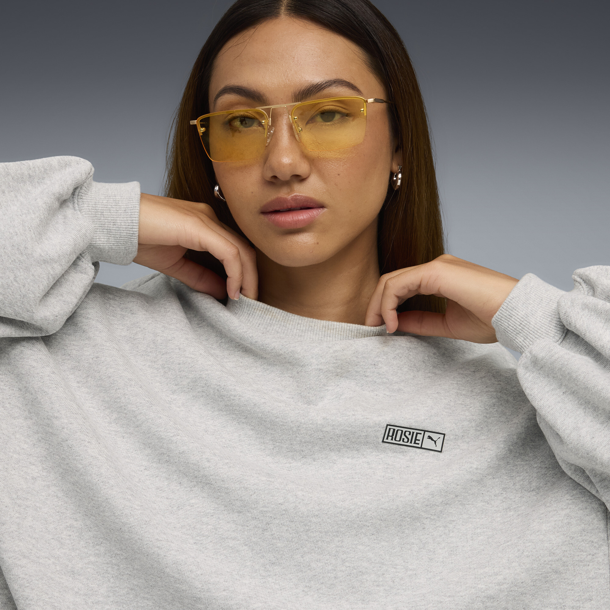 PUMA x ROSÃ oversized top met ronde hals voor Dames, Grijs, Maat M thumbnail 7