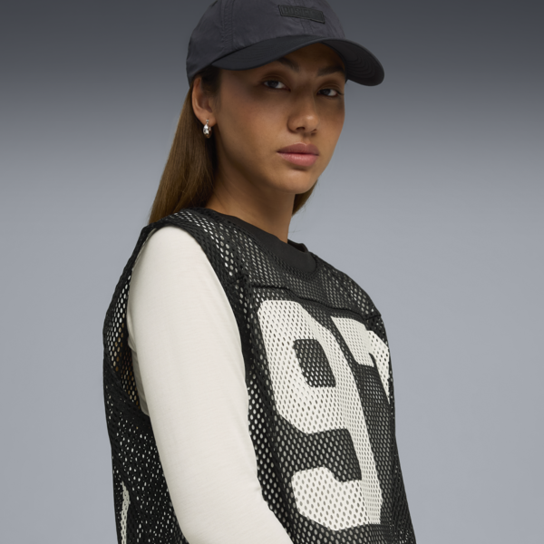PUMA x ROSÉ Relaxed Mesh Top Women, PUMA Black, large-ZAF