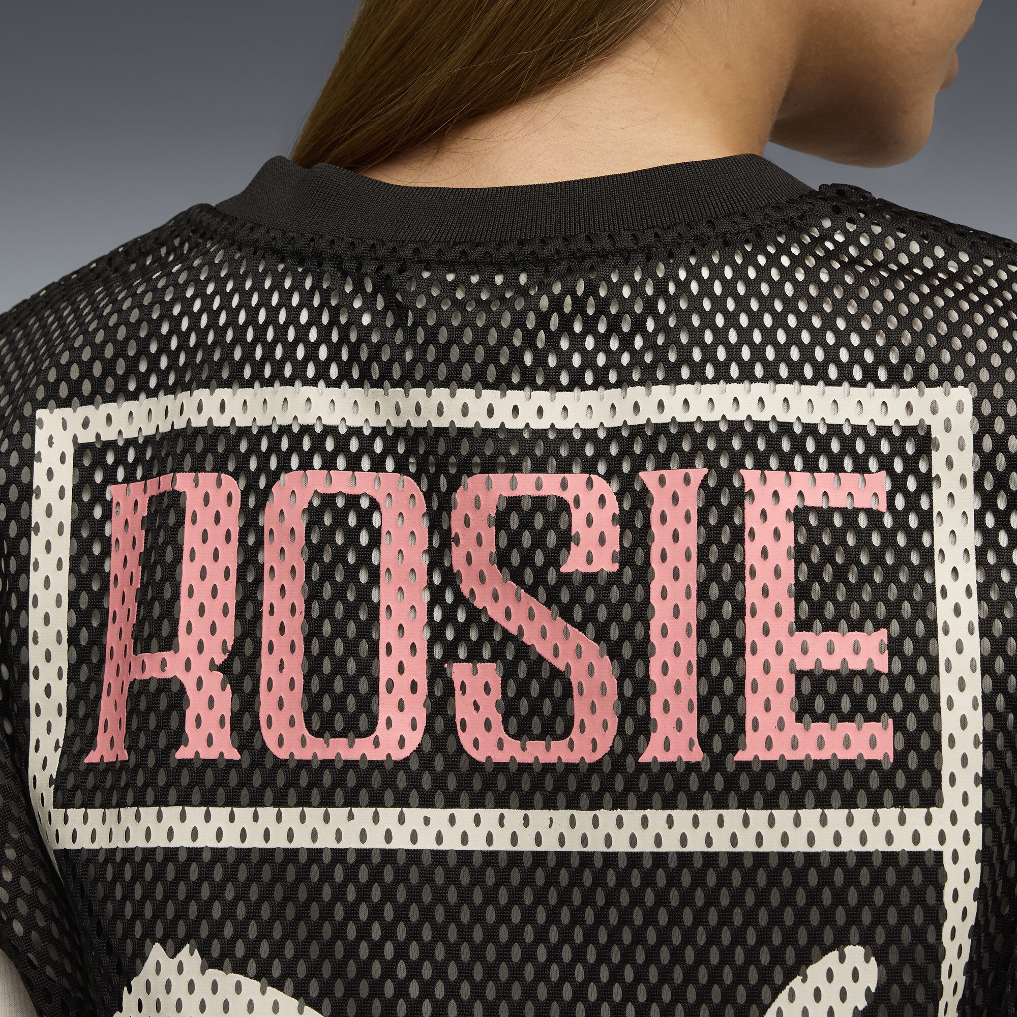 PUMA x ROSÃ relaxte top van mesh voor Dames, Zwart, Maat XXS thumbnail 4