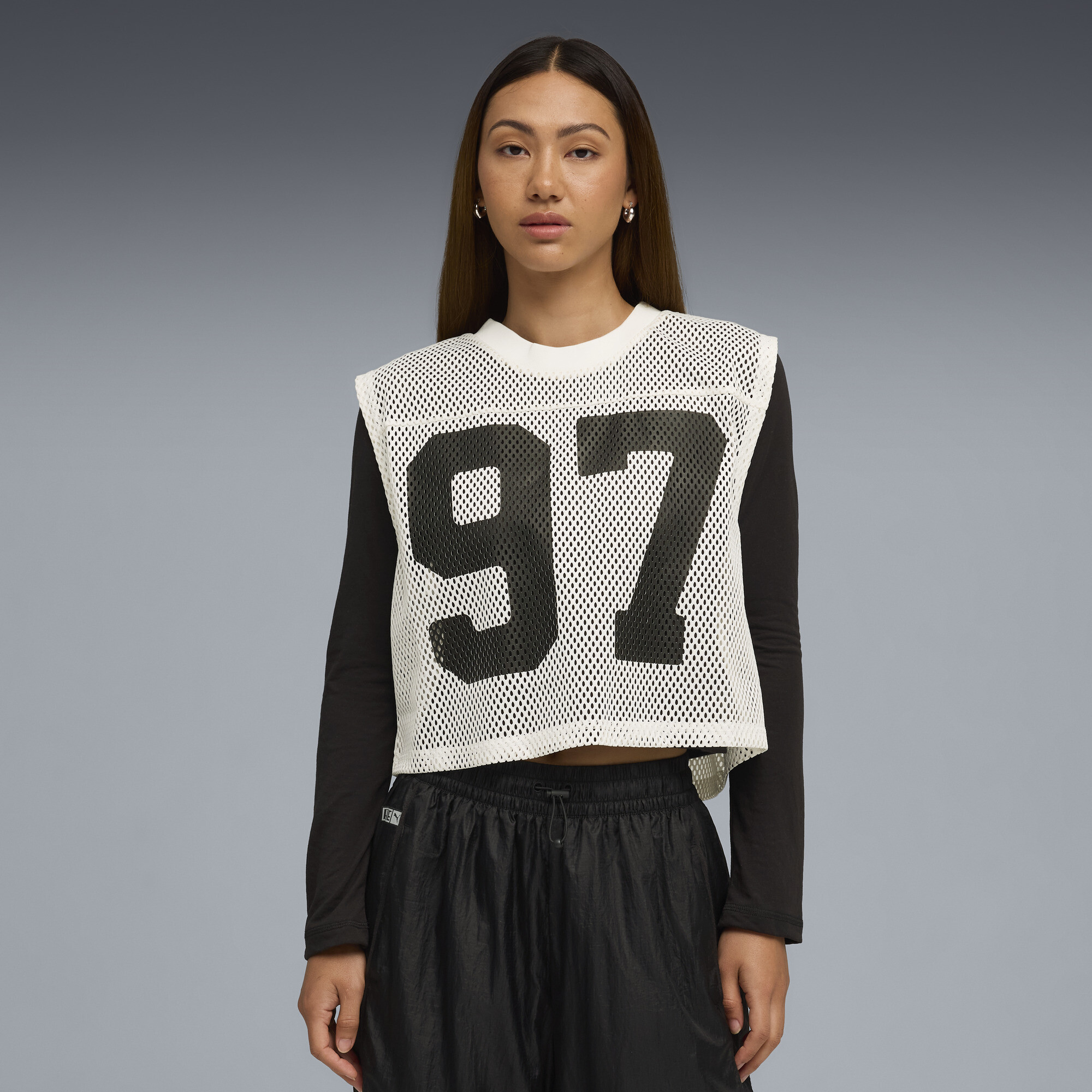 Puma X Rosé Relaxed Mesh Top Women In White