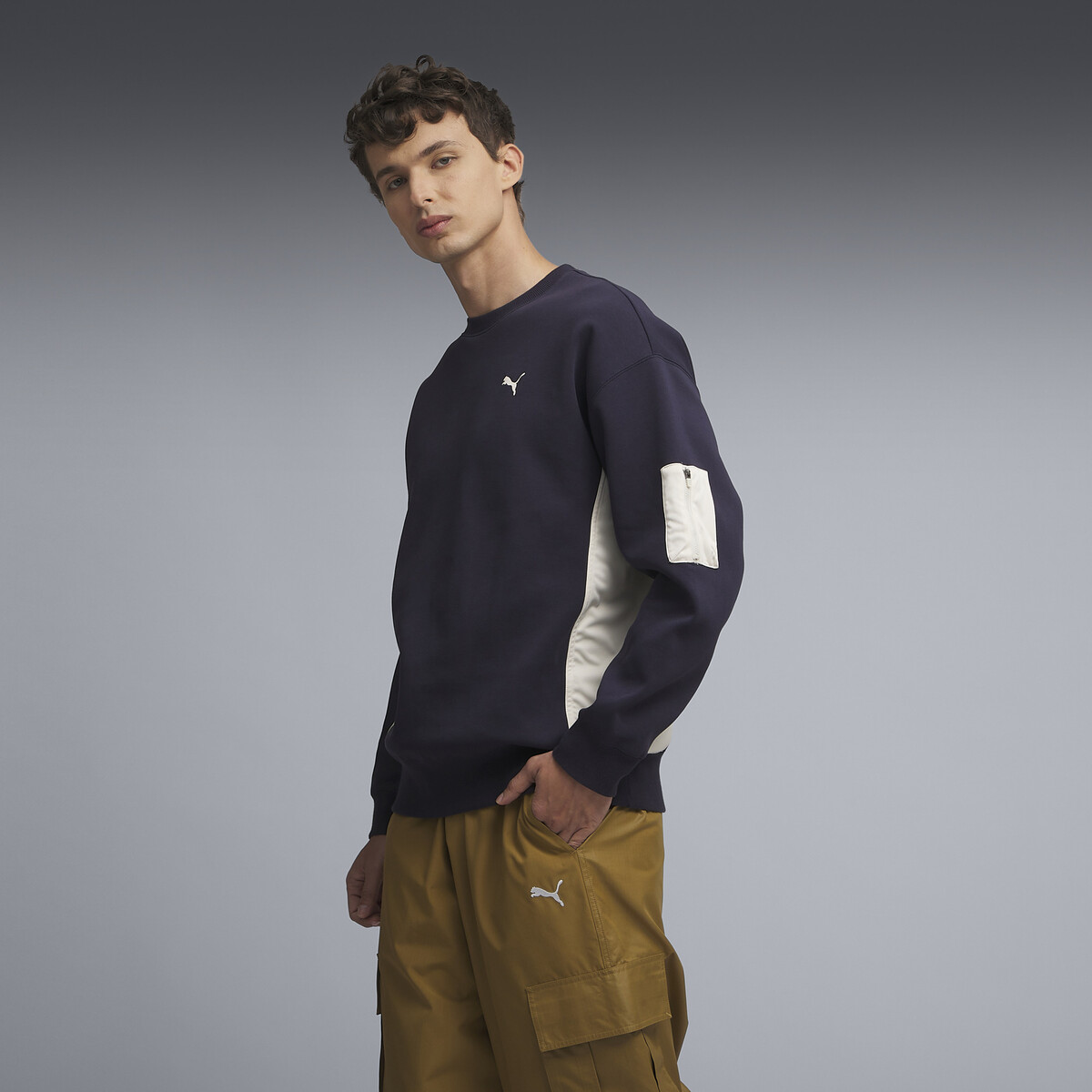 Premium Essentials Crew Top Men in New Navy by PUMA, XL