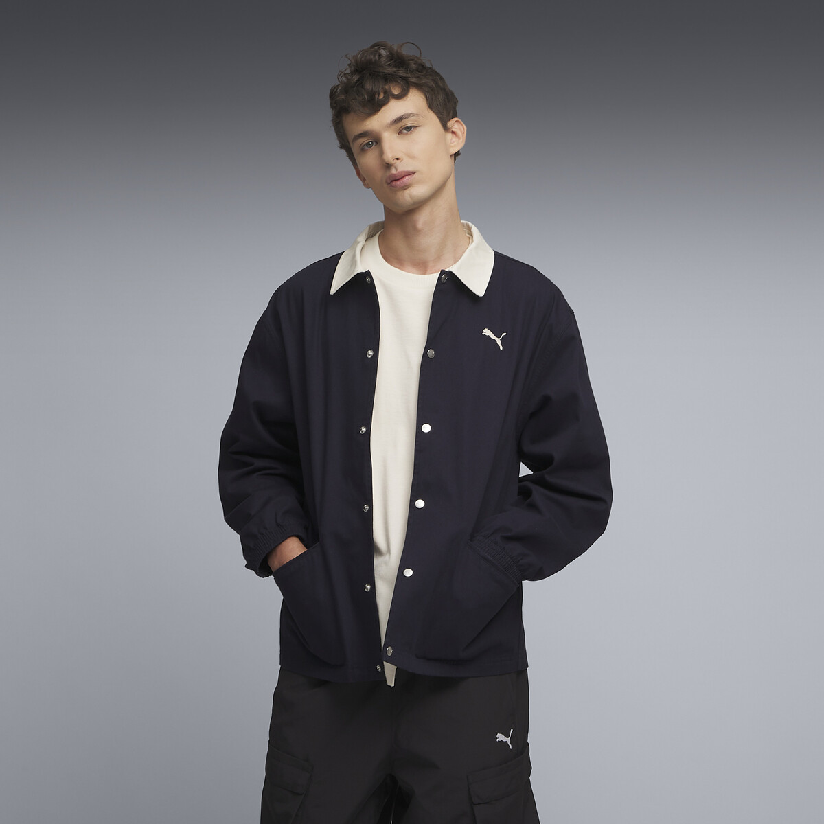 Premium Essentials Relaxed Jacket Men in New Navy by PUMA, Medium