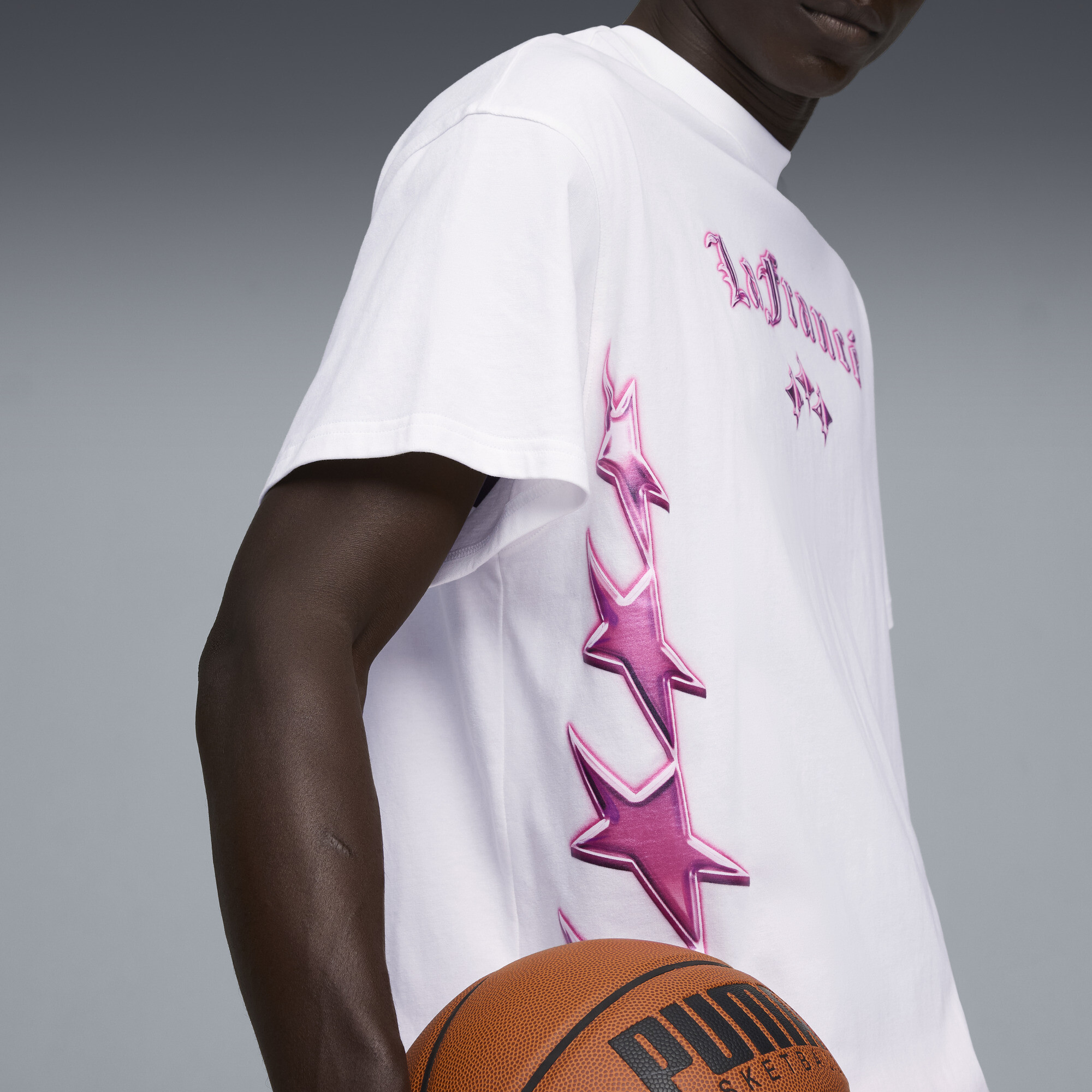 PUMA LaFrancÃ© HEEM Roze T-shirt voor Heren, Wit, Maat XXL thumbnail 7