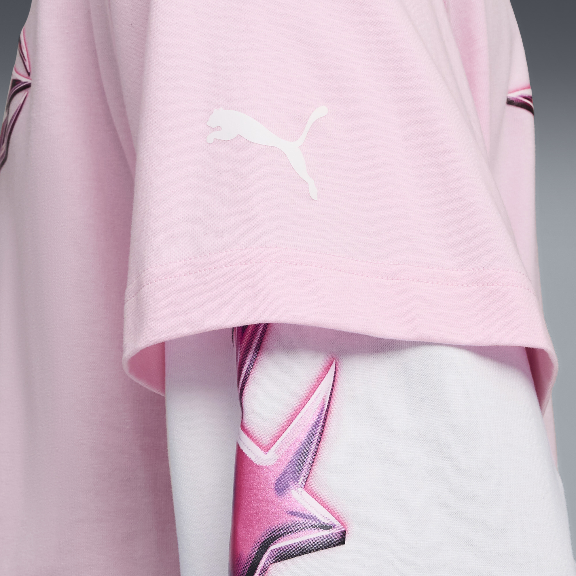 PUMA LaFrancÃ© HEEM Roze T-shirt met lange mouwen voor Heren, Roze/Wit, Maat M thumbnail 4