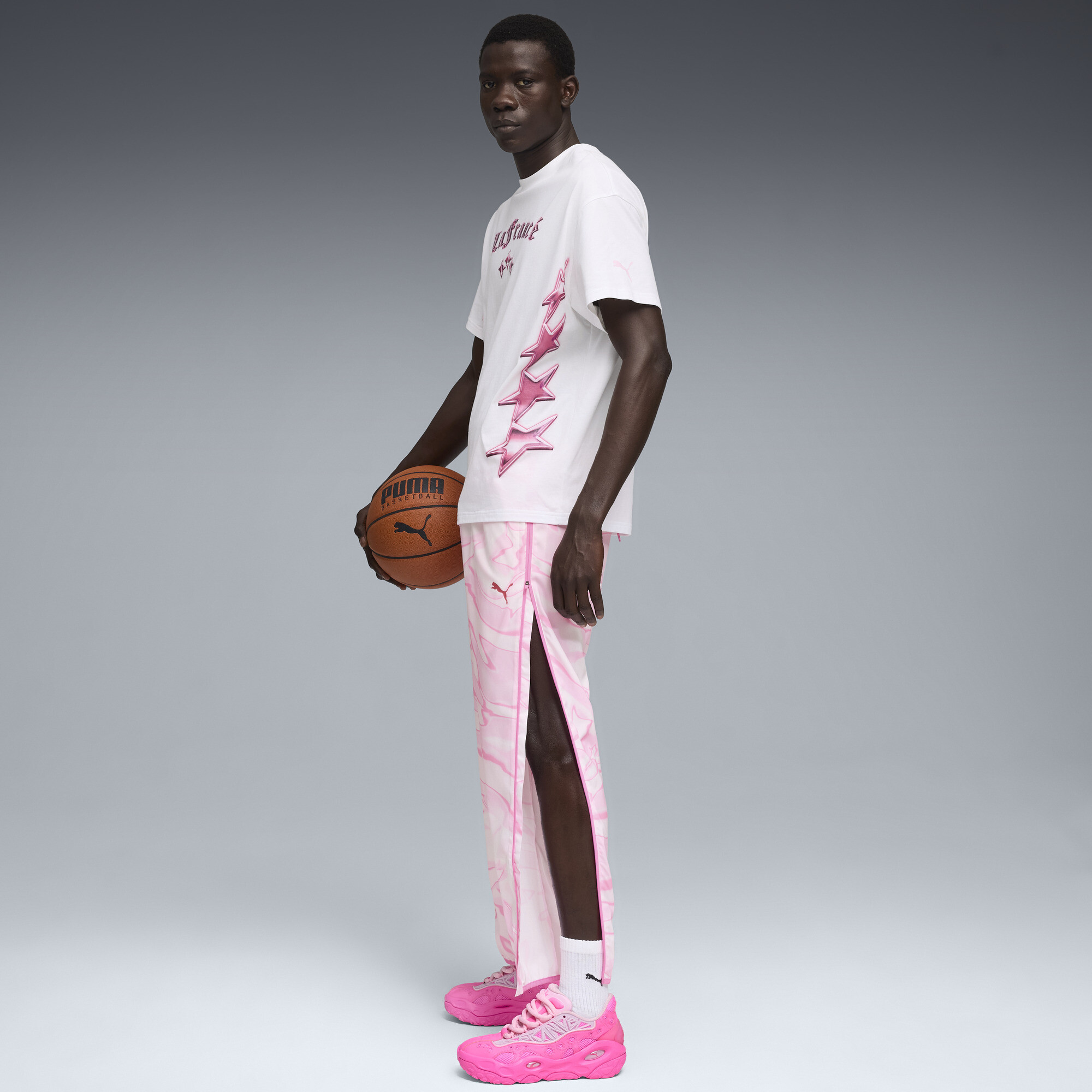PUMA LaFrancÃ© HEEM Roze basketbalbroek voor Heren, Maat XXL thumbnail 4