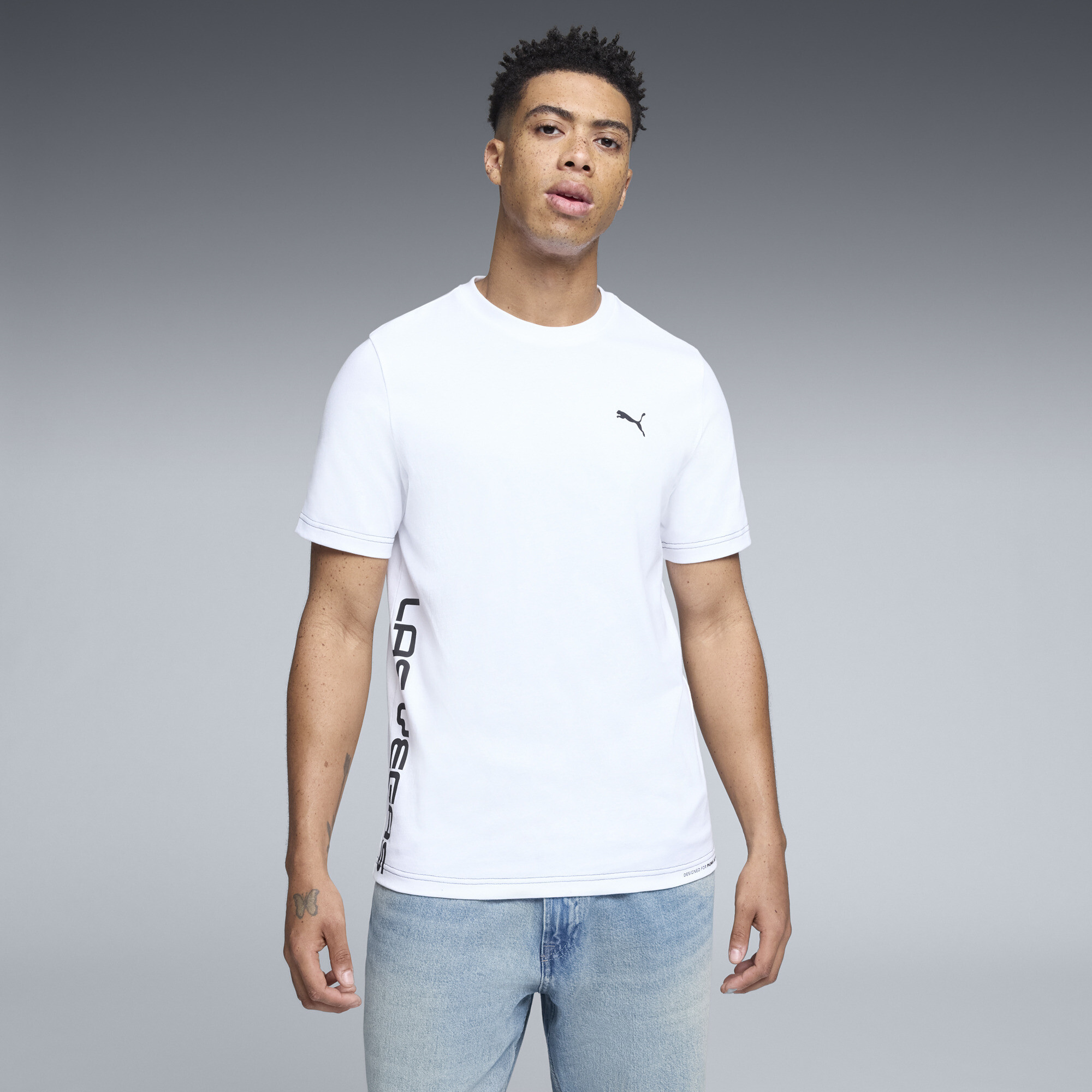 Puma Lv Graphic Relaxed T-shirt Men In White