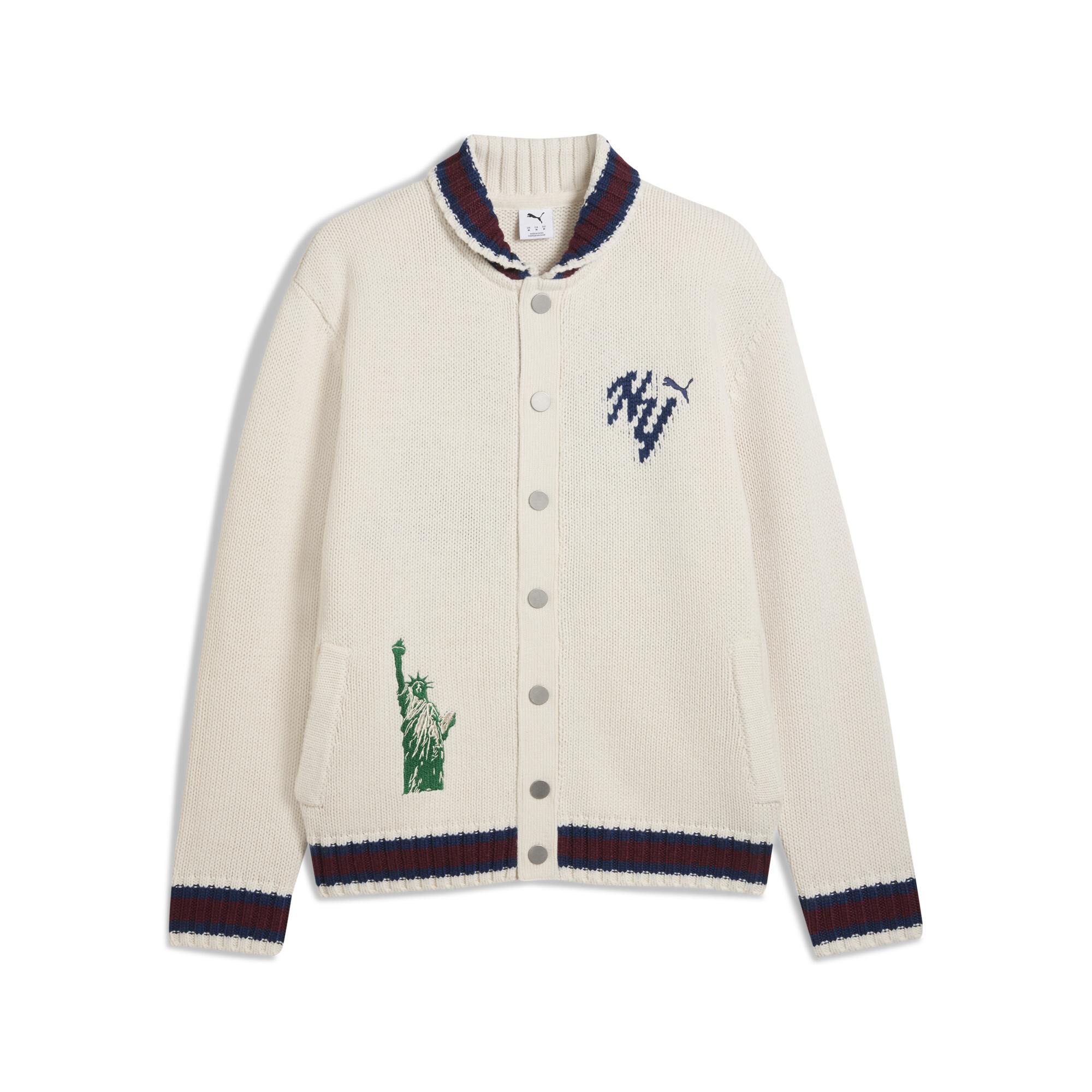 Puma Wardrobe Essentials Nyc Knit Jacket Men In White
