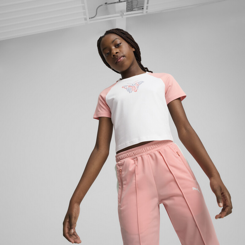 

PUMA BUTTERFLY VIBE Youth Slim Fit Crop Tee