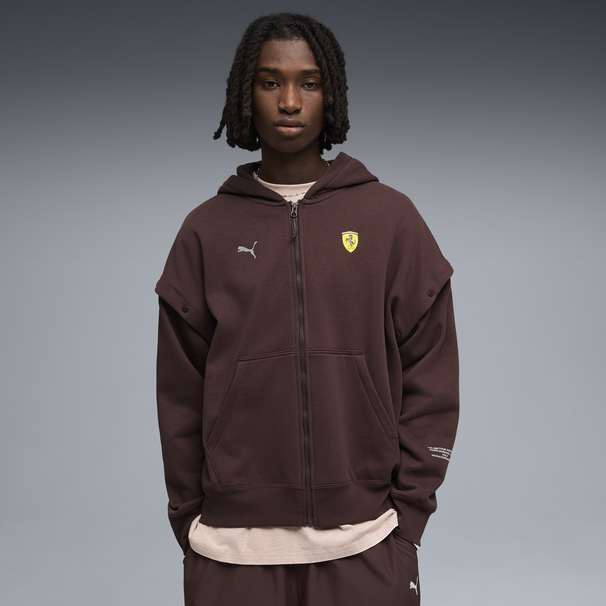 PUMA Scuderia Ferrari Premium oversized hoodie voor Heren, Bruin, Maat XXL thumbnail 4
