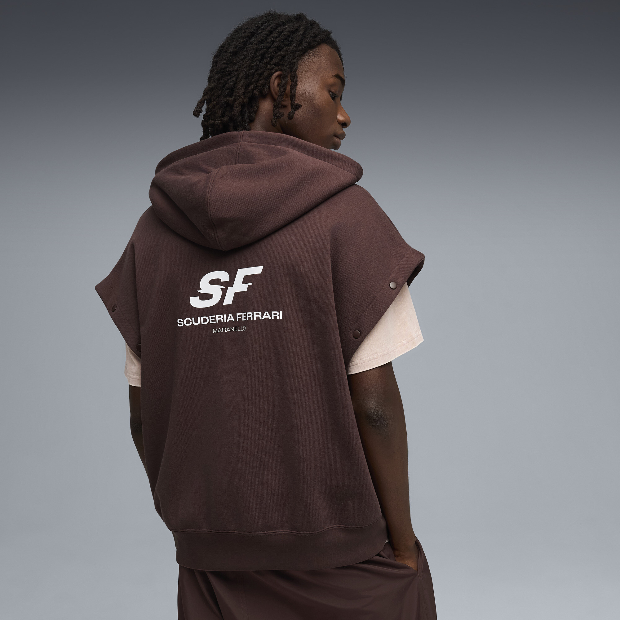 PUMA Scuderia Ferrari Premium oversized hoodie voor Heren, Bruin, Maat XXL thumbnail 3