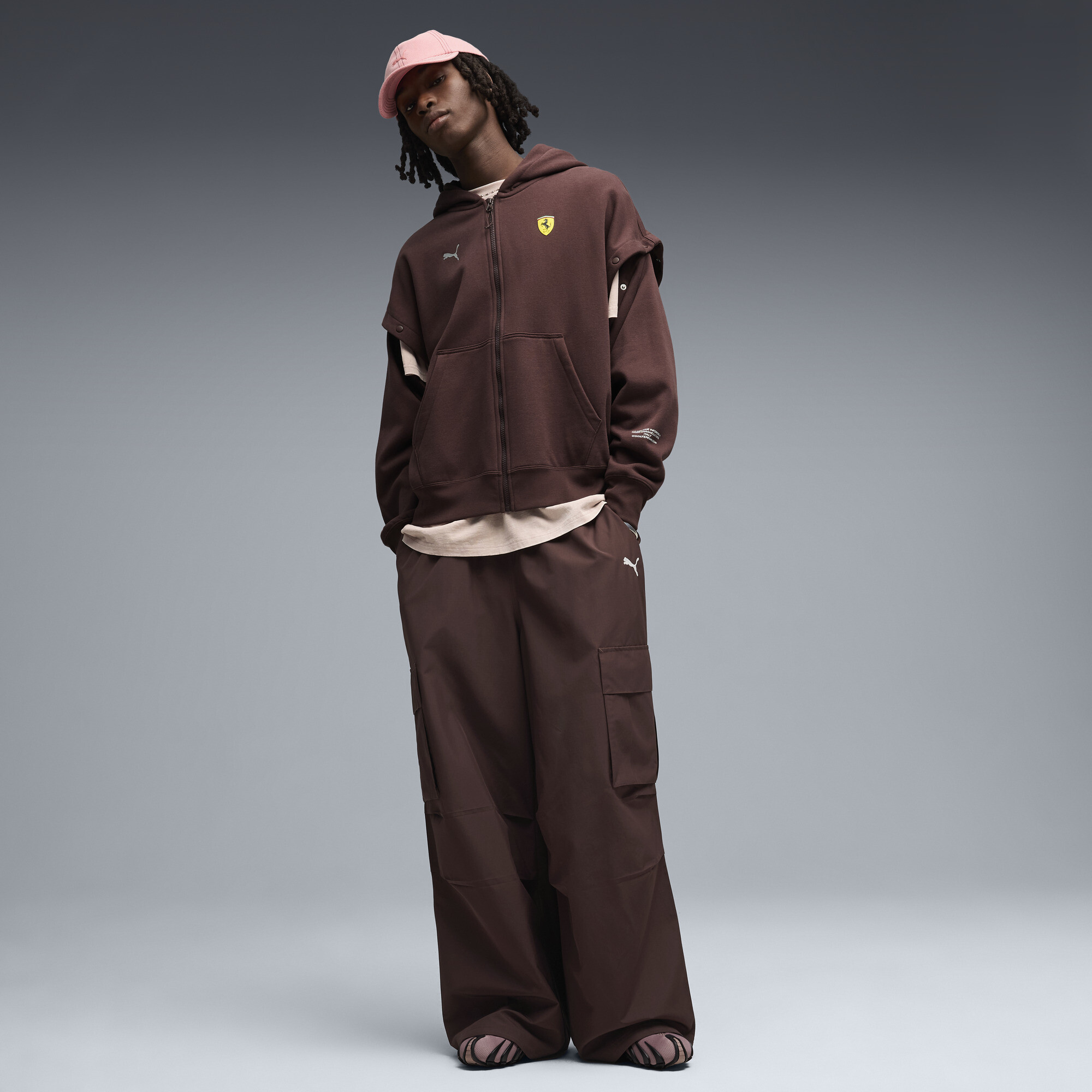 PUMA Scuderia Ferrari Premium oversized hoodie voor Heren, Bruin, Maat XXL thumbnail 2