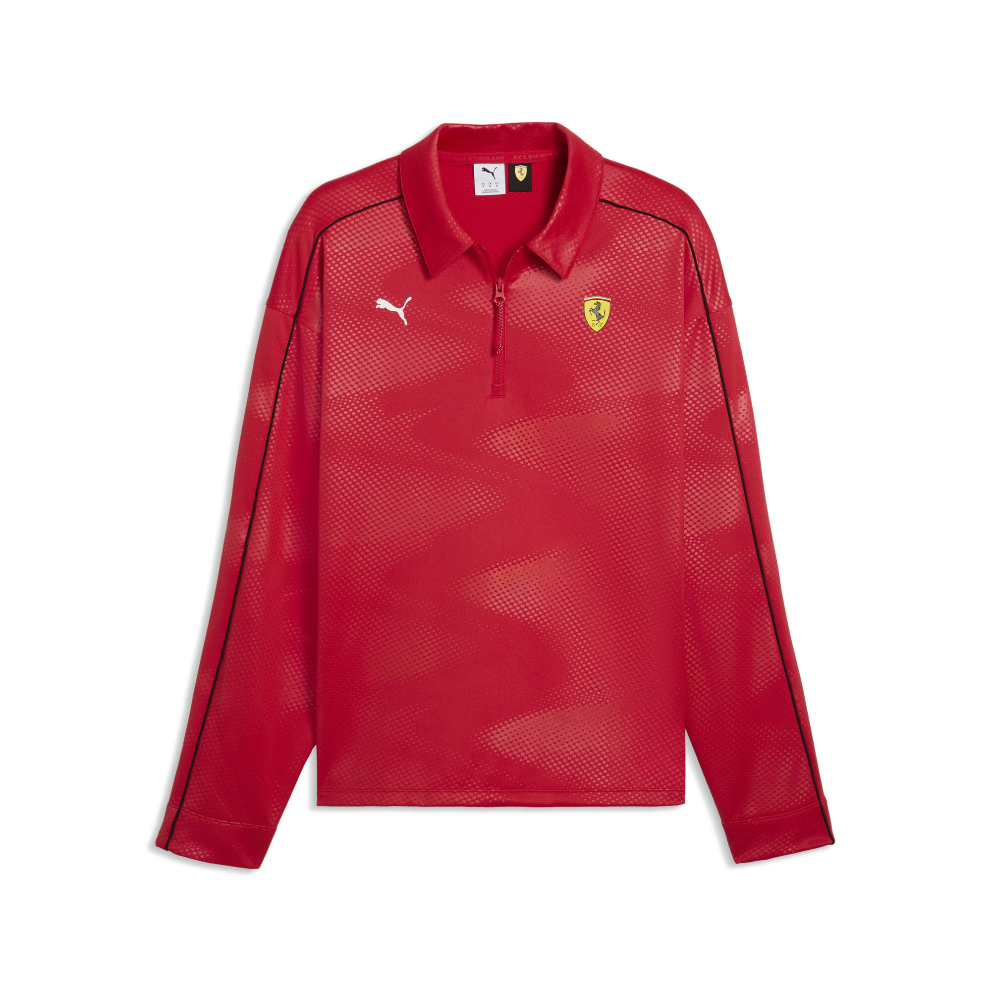 PUMA Scuderia Ferrari Premium polo met lange mouwen voor Heren, Rood, Maat XL