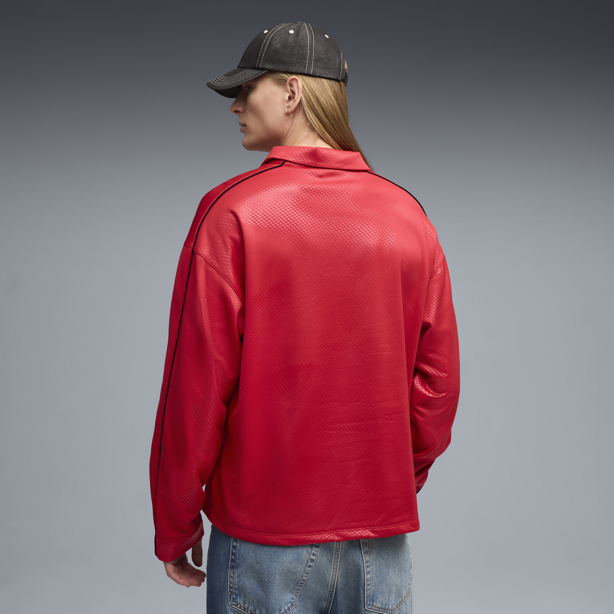 PUMA Scuderia Ferrari Premium polo met lange mouwen voor Heren, Rood, Maat XL thumbnail 3