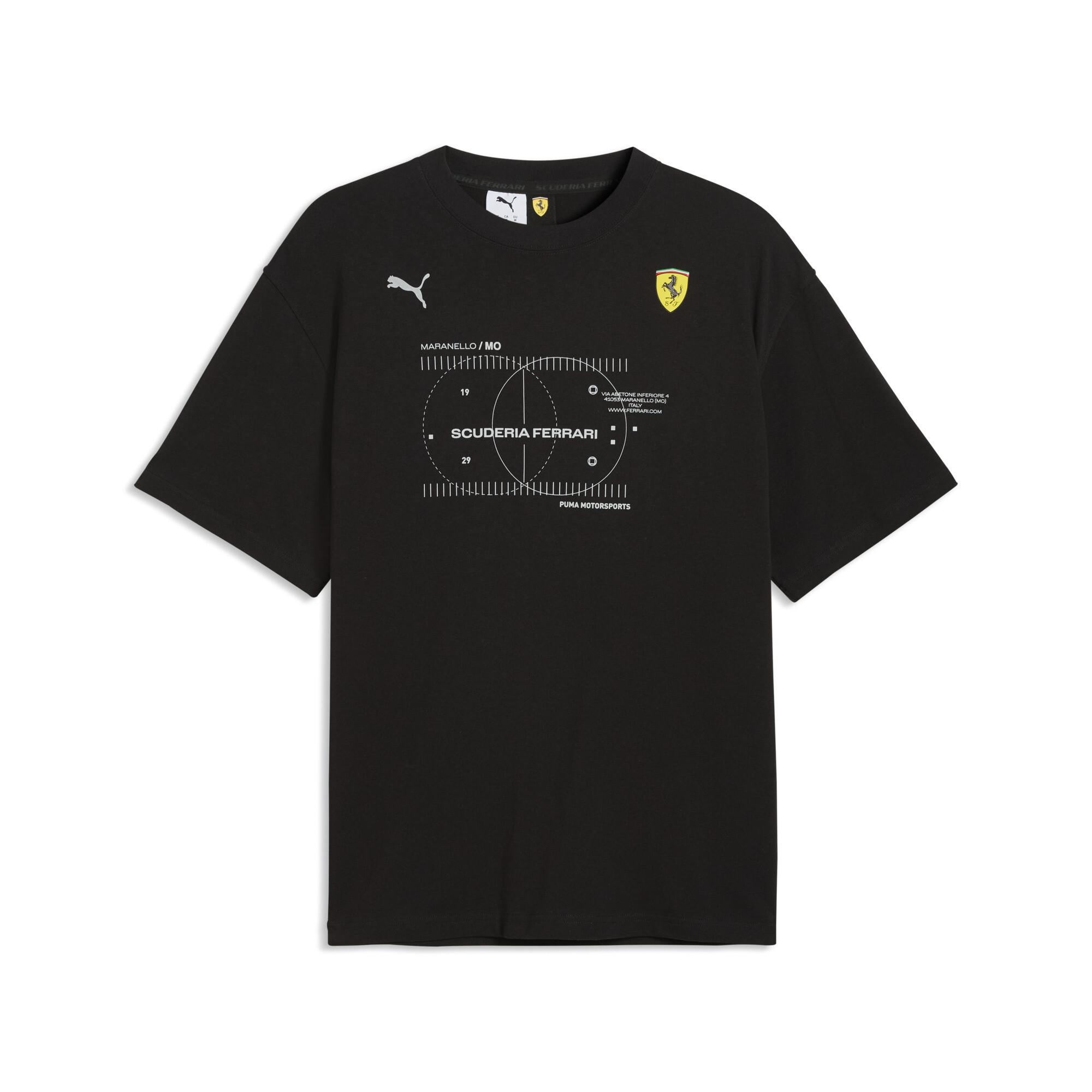 PUMA Scuderia Ferrari Premium T-shirt voor Heren, Zwart, Maat L