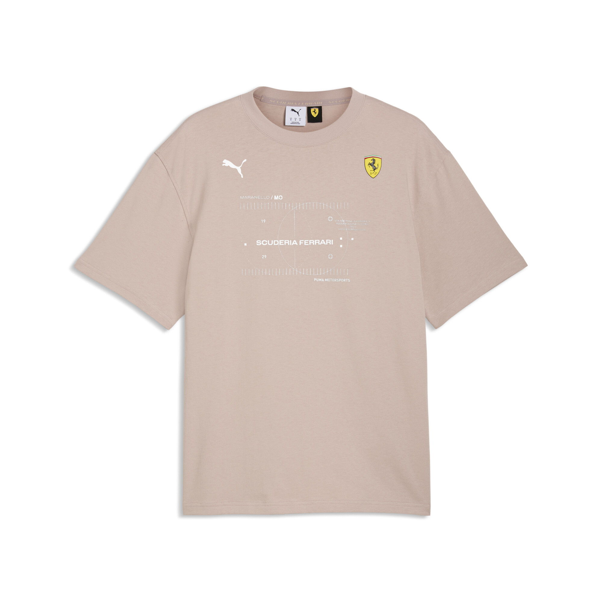 PUMA Scuderia Ferrari Premium T-shirt voor Heren, Roze, Maat L