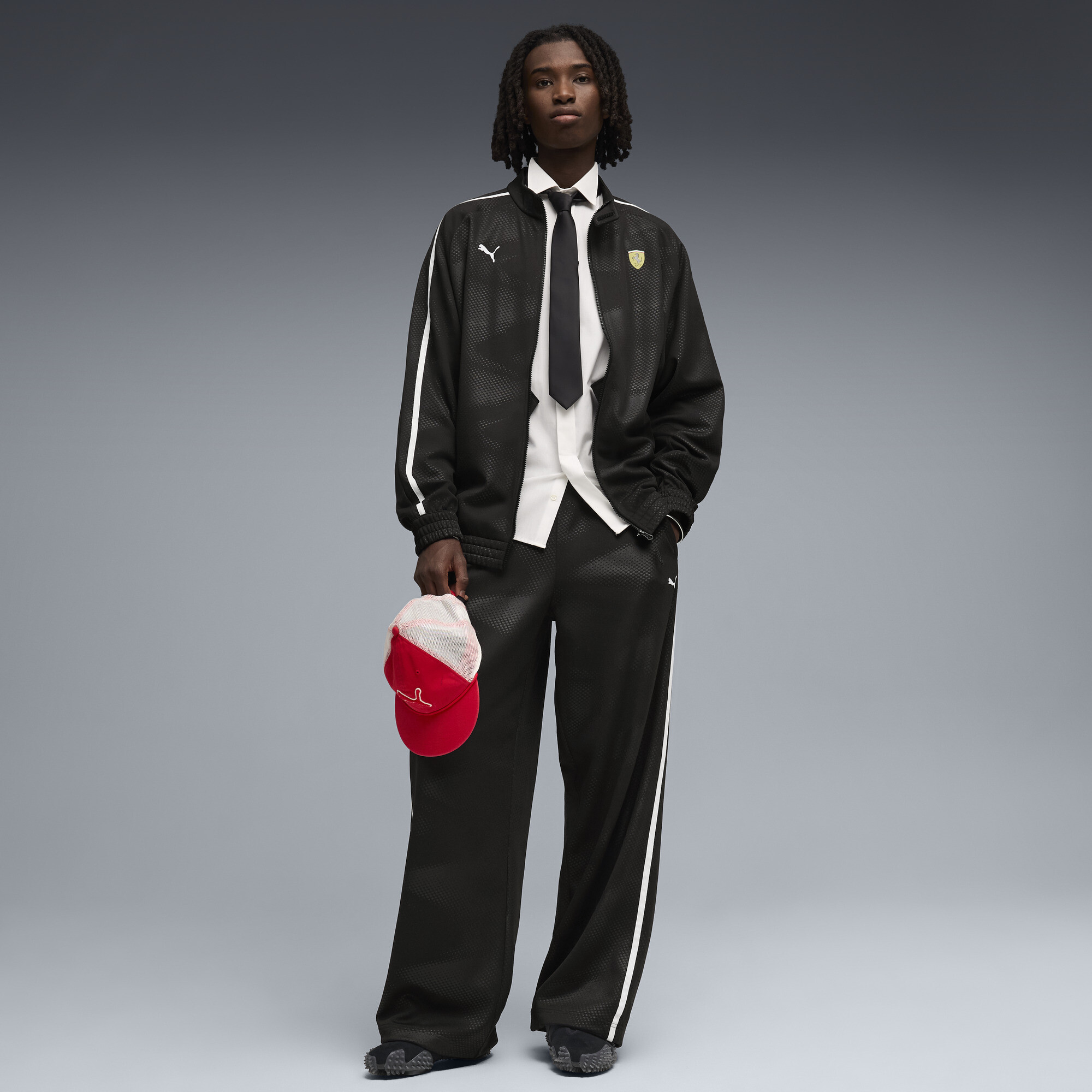 PUMA Scuderia Ferrari T7 oversized trainingsjack voor Heren, Zwart, Maat M thumbnail 2