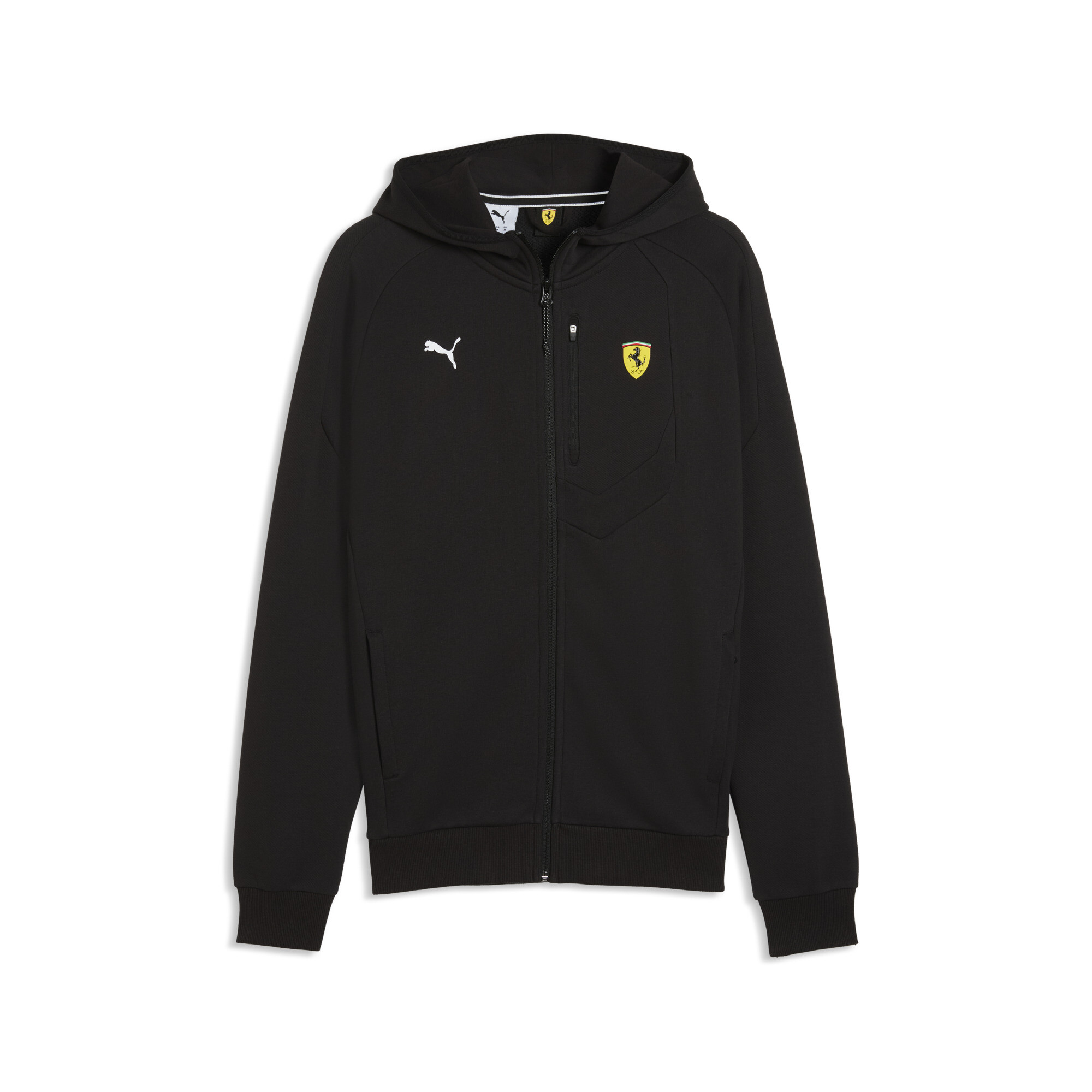 PUMA Scuderia Ferrari sweaterjack voor Heren, Zwart, Maat XS