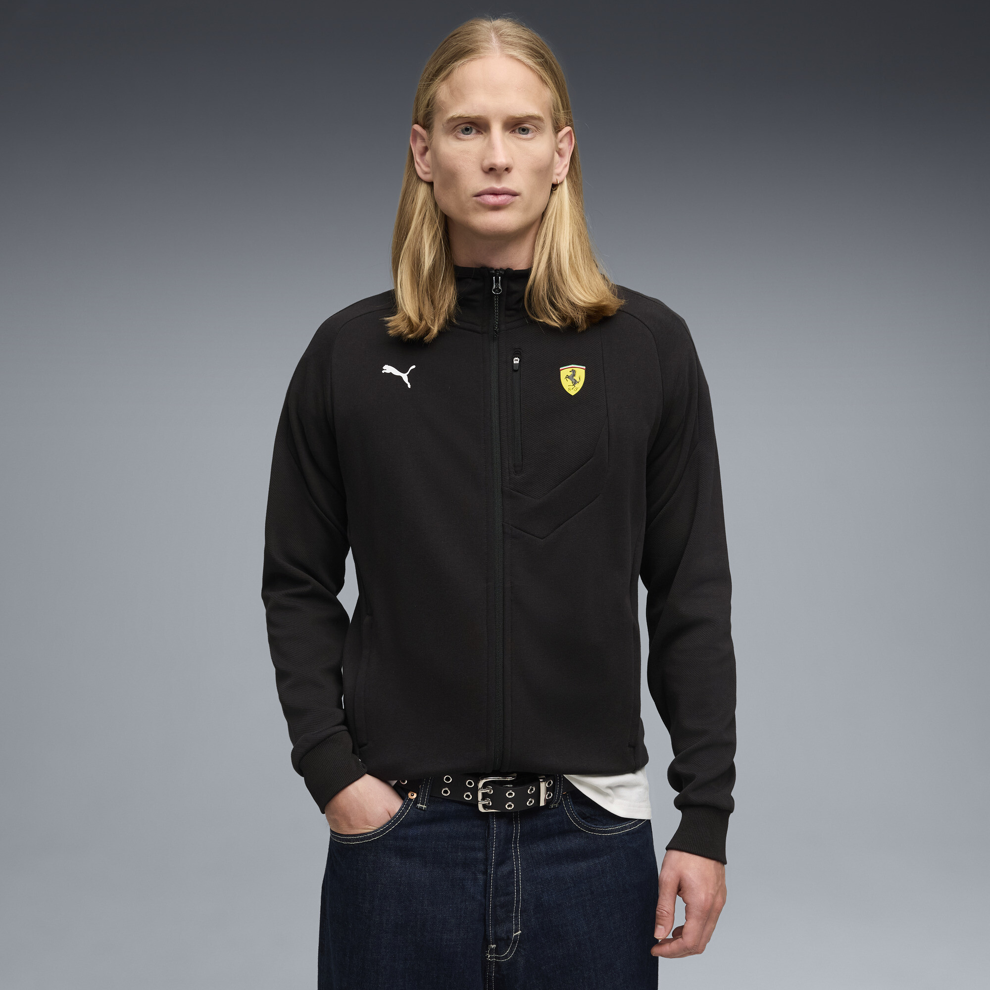 PUMA Scuderia Ferrari Men's Hooded Jacket in Black, Size M