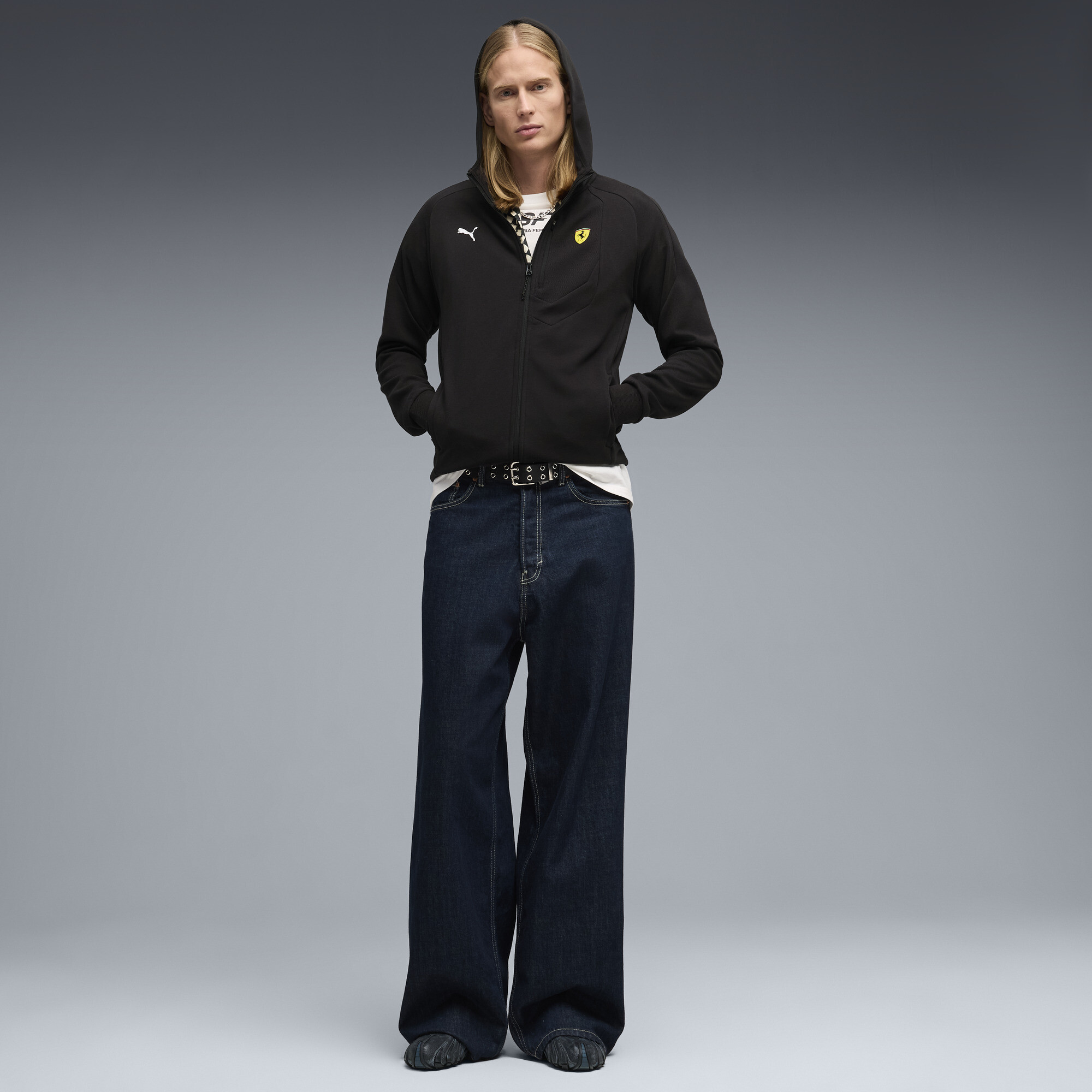 PUMA Scuderia Ferrari sweaterjack voor Heren, Zwart, Maat XS thumbnail 2