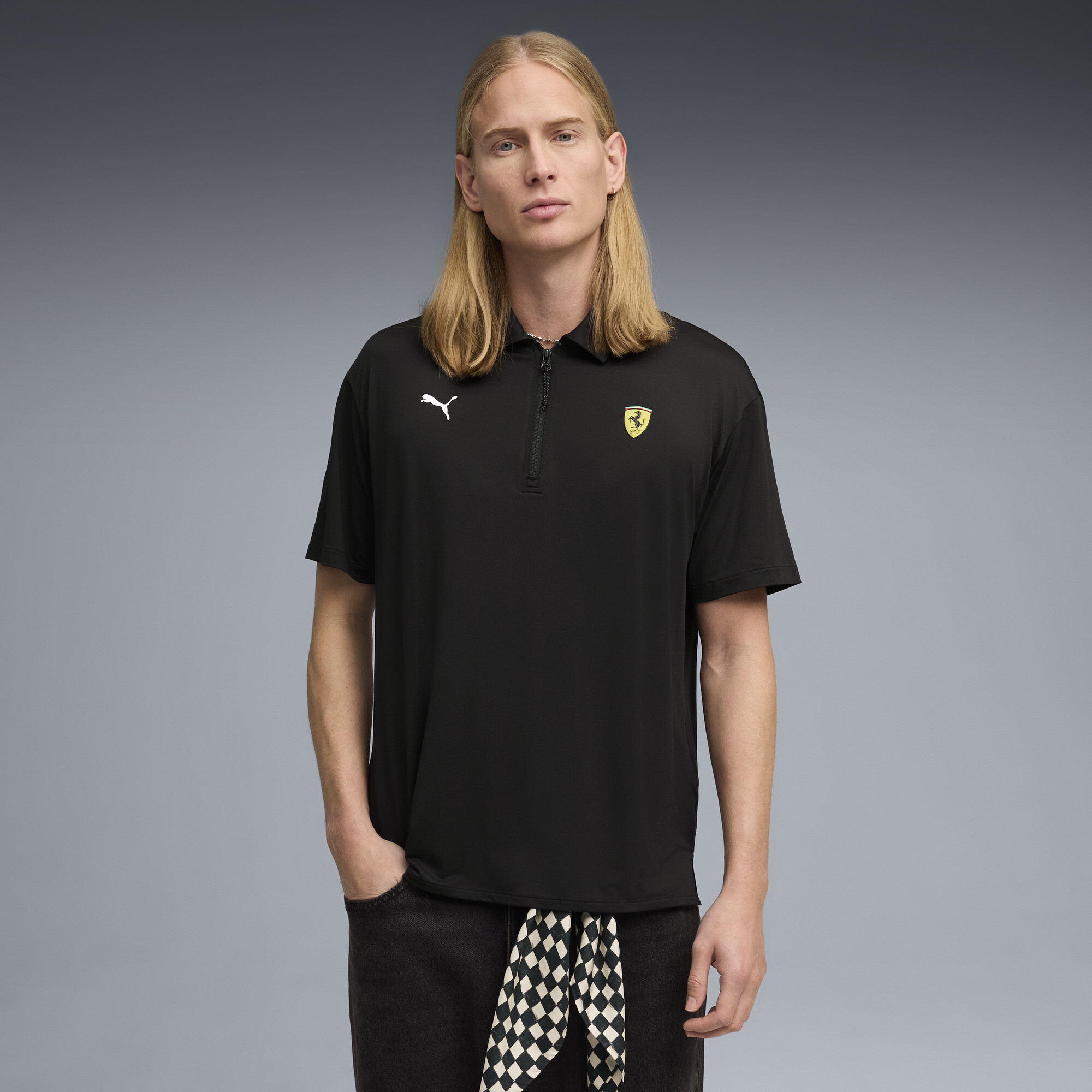 PUMA Scuderia Ferrari Cloudspun poloshirt voor Heren, Zwart, Maat XL thumbnail 4